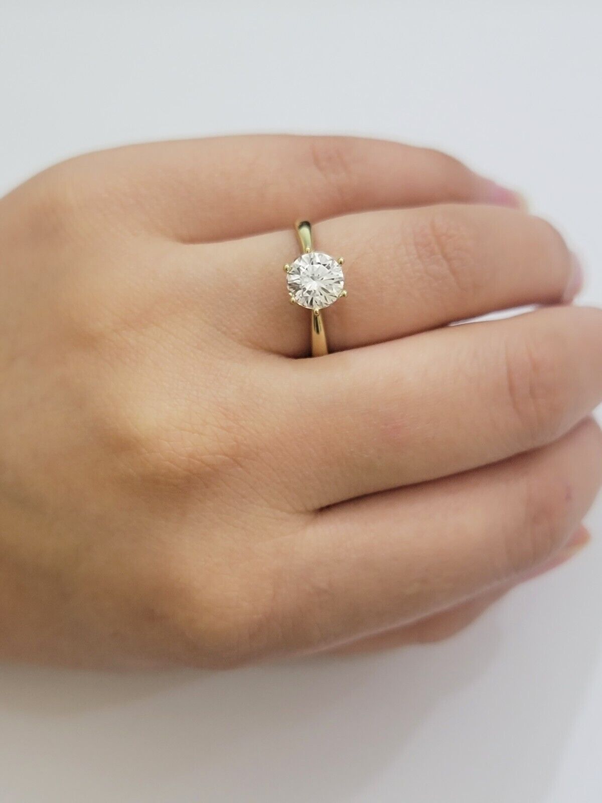 10k Yellow Gold Ring Ladies Solitaire Engagement Wedding Band REAL Women SZ 7 - GoldenlinQ