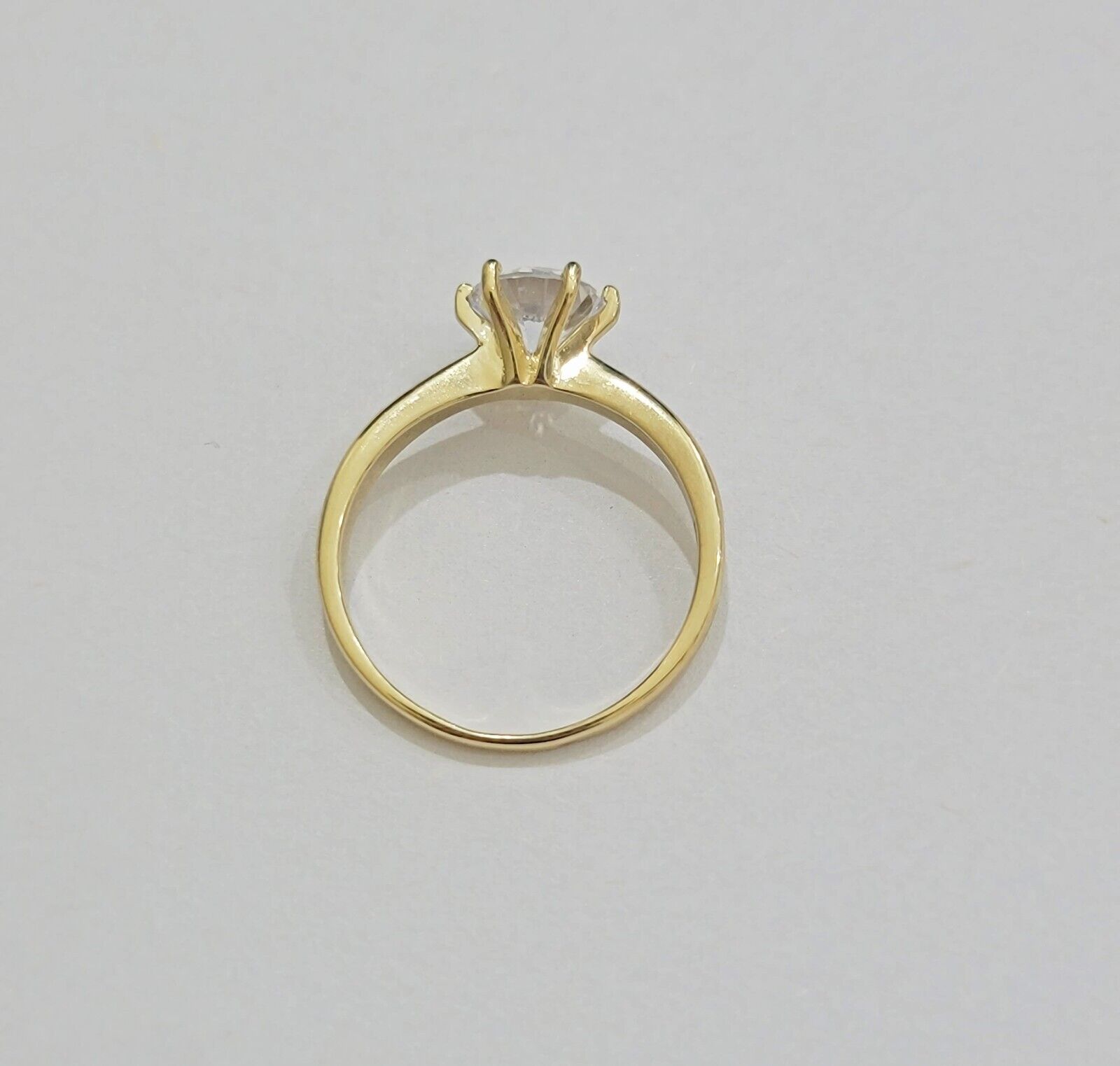 10k Yellow Gold Ring Ladies Solitaire Engagement Wedding Band REAL Women SZ 7 - GoldenlinQ