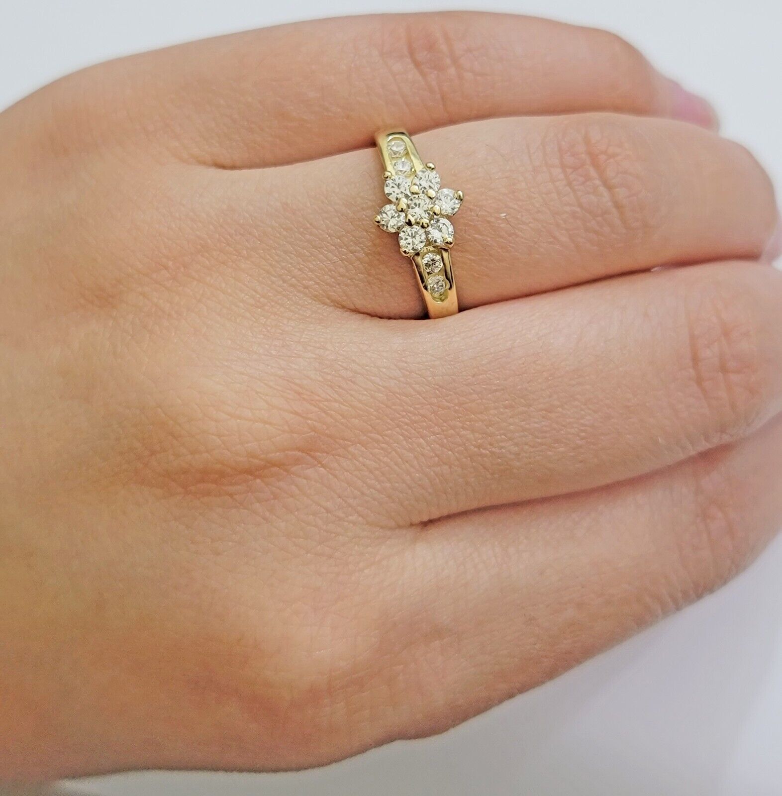 10k Yellow Gold Ring Ladies Wedding Band size 7 Real 10kt Engagement Women - GoldenlinQ