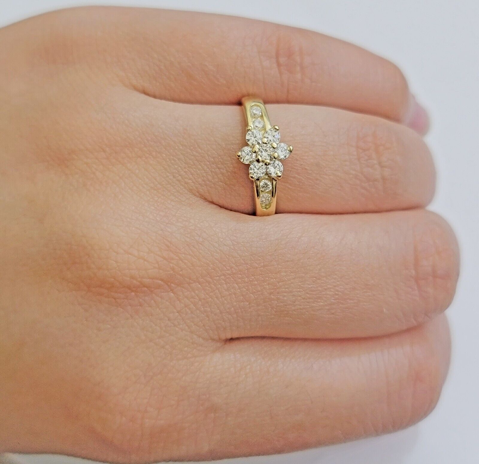 10k Yellow Gold Ring Ladies Wedding Band size 7 Real 10kt Engagement Women - GoldenlinQ