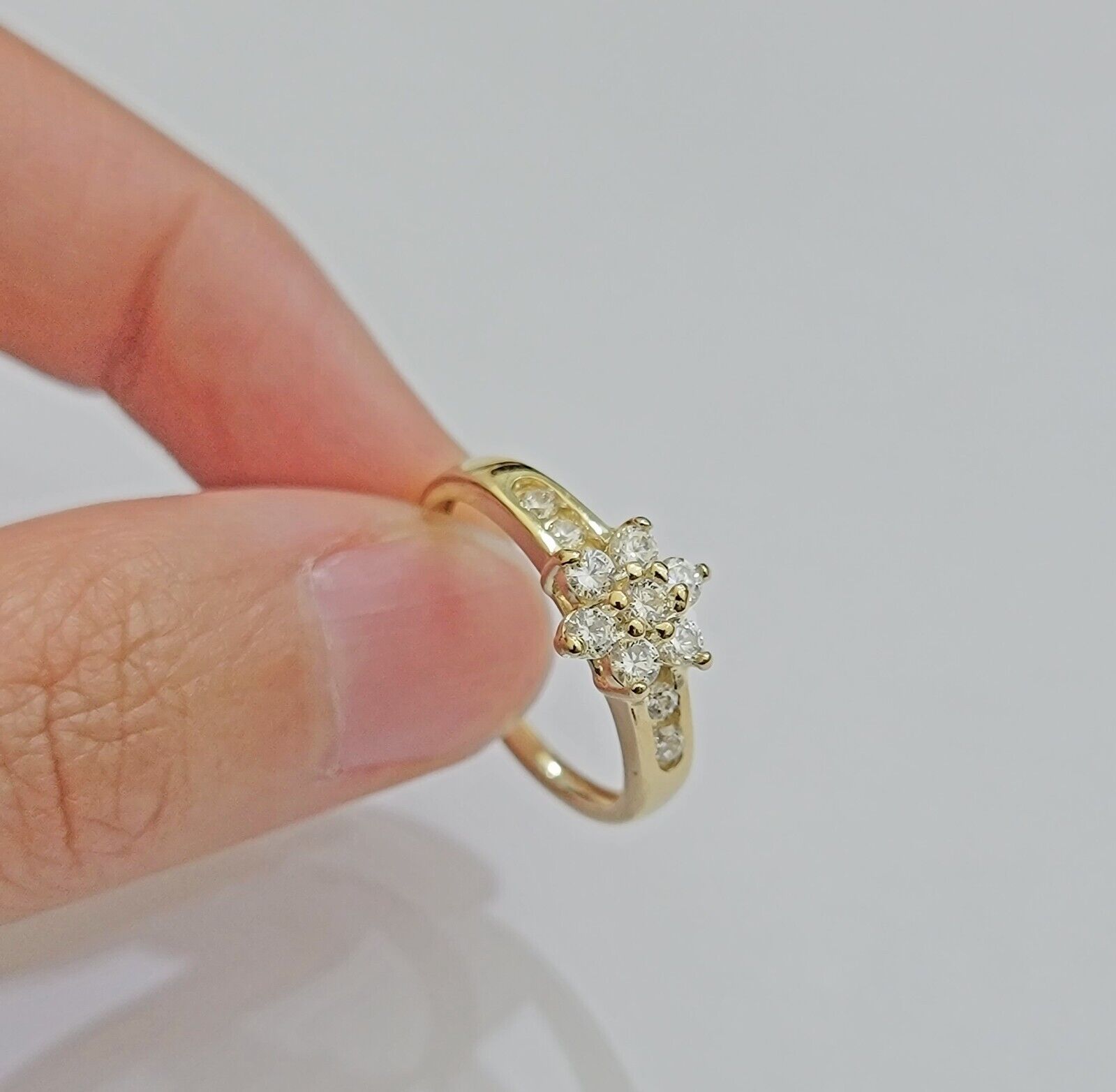 10k Yellow Gold Ring Ladies Wedding Band size 7 Real 10kt Engagement Women - GoldenlinQ