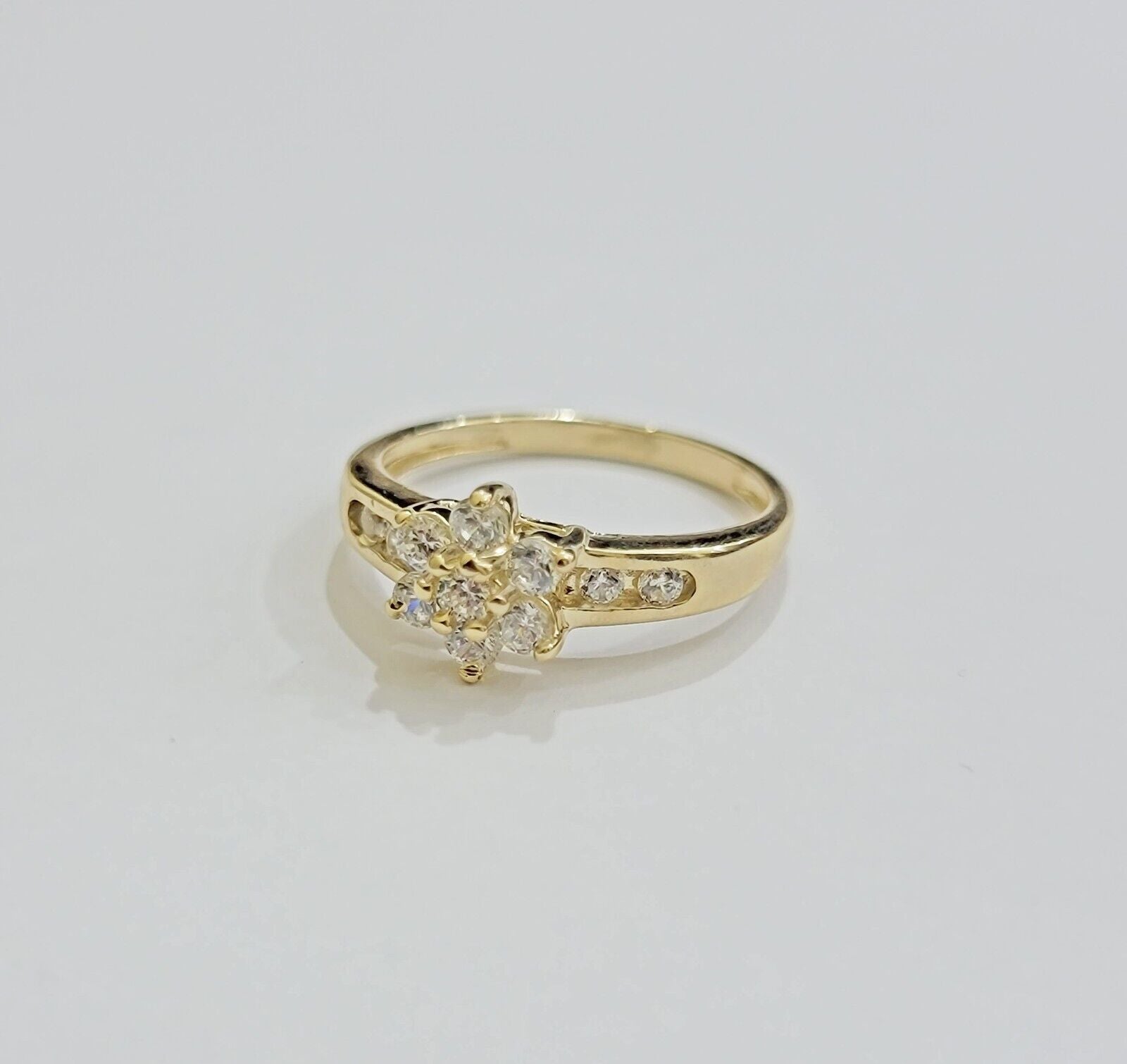 10k Yellow Gold Ring Ladies Wedding Band size 7 Real 10kt Engagement Women - GoldenlinQ