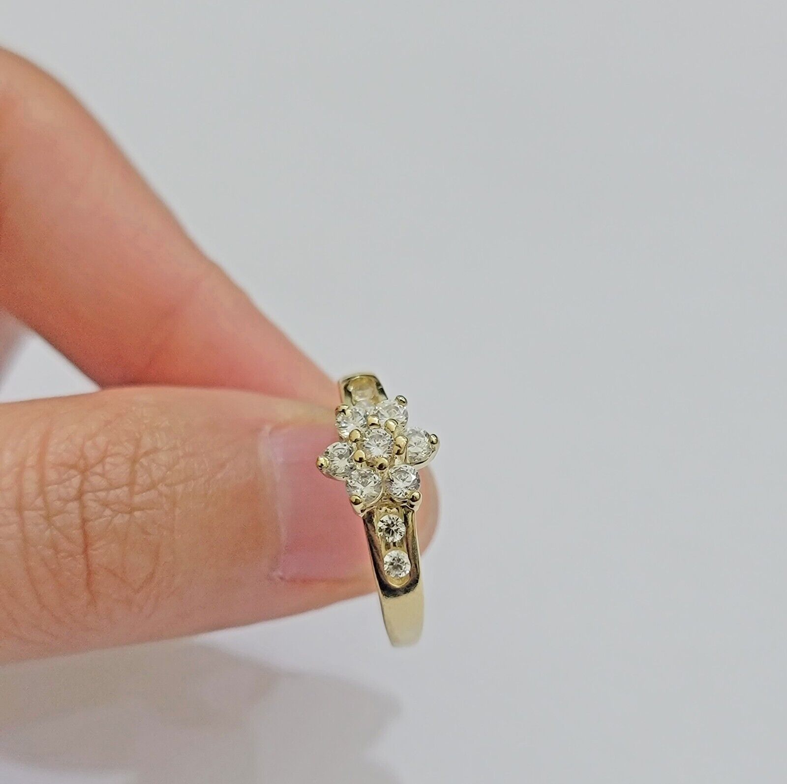 10k Yellow Gold Ring Ladies Wedding Band size 7 Real 10kt Engagement Women - GoldenlinQ