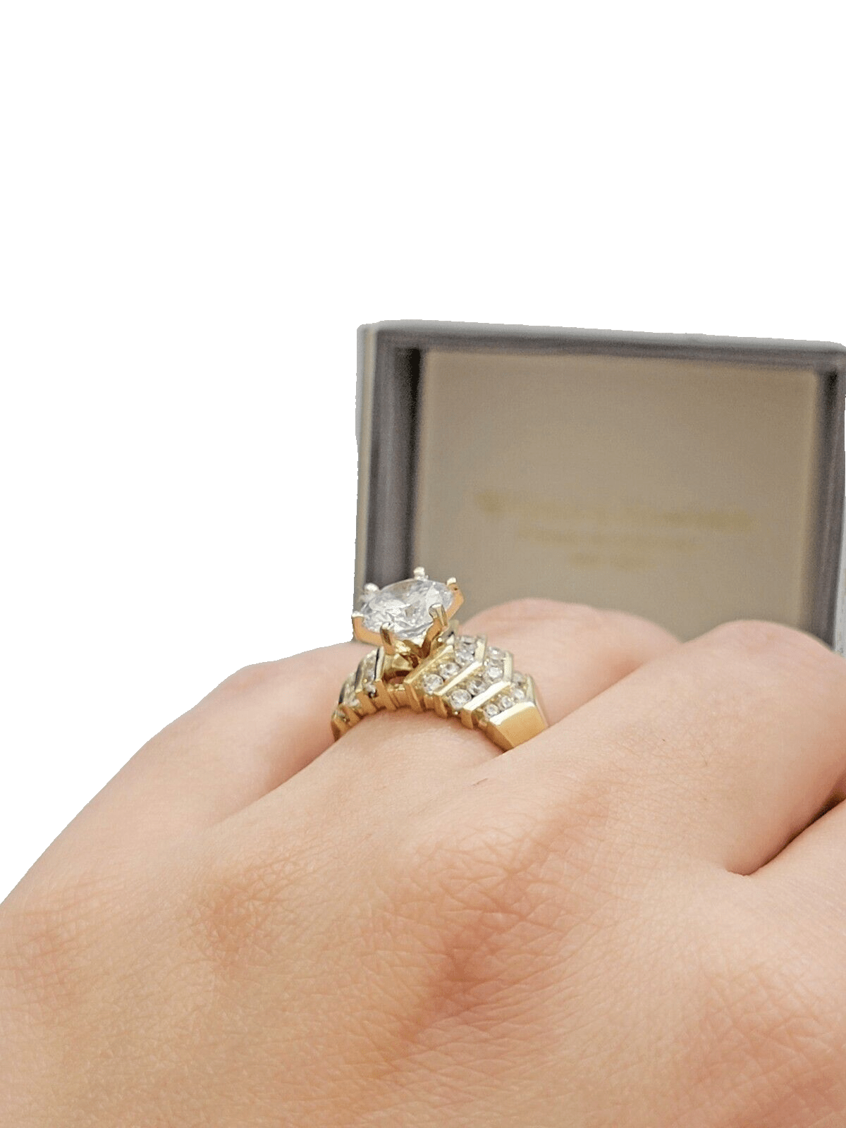 10k Yellow Gold Ring Ladies Wedding Band size 7 Real 10kt SALE Engagement Women - GoldenlinQ