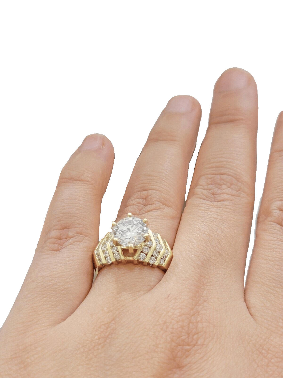 10k Yellow Gold Ring Ladies Wedding Band size 7 Real 10kt SALE Engagement Women - GoldenlinQ