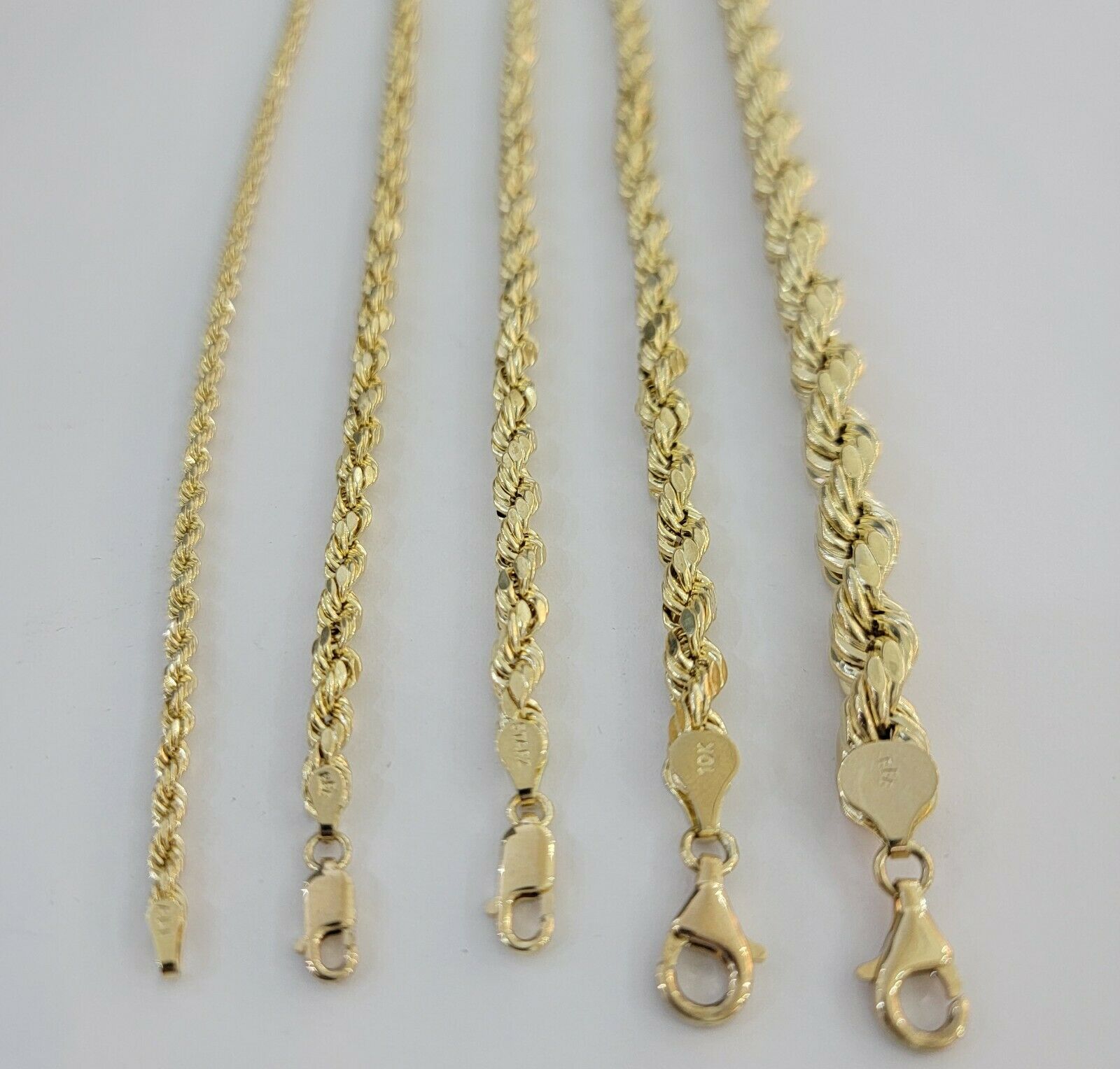 10k Yellow Gold Rope bracelet 7" 7.5" 8" 8.5" 9" Men Women 3mm - 8mm REAL 10 KT - GoldenlinQ