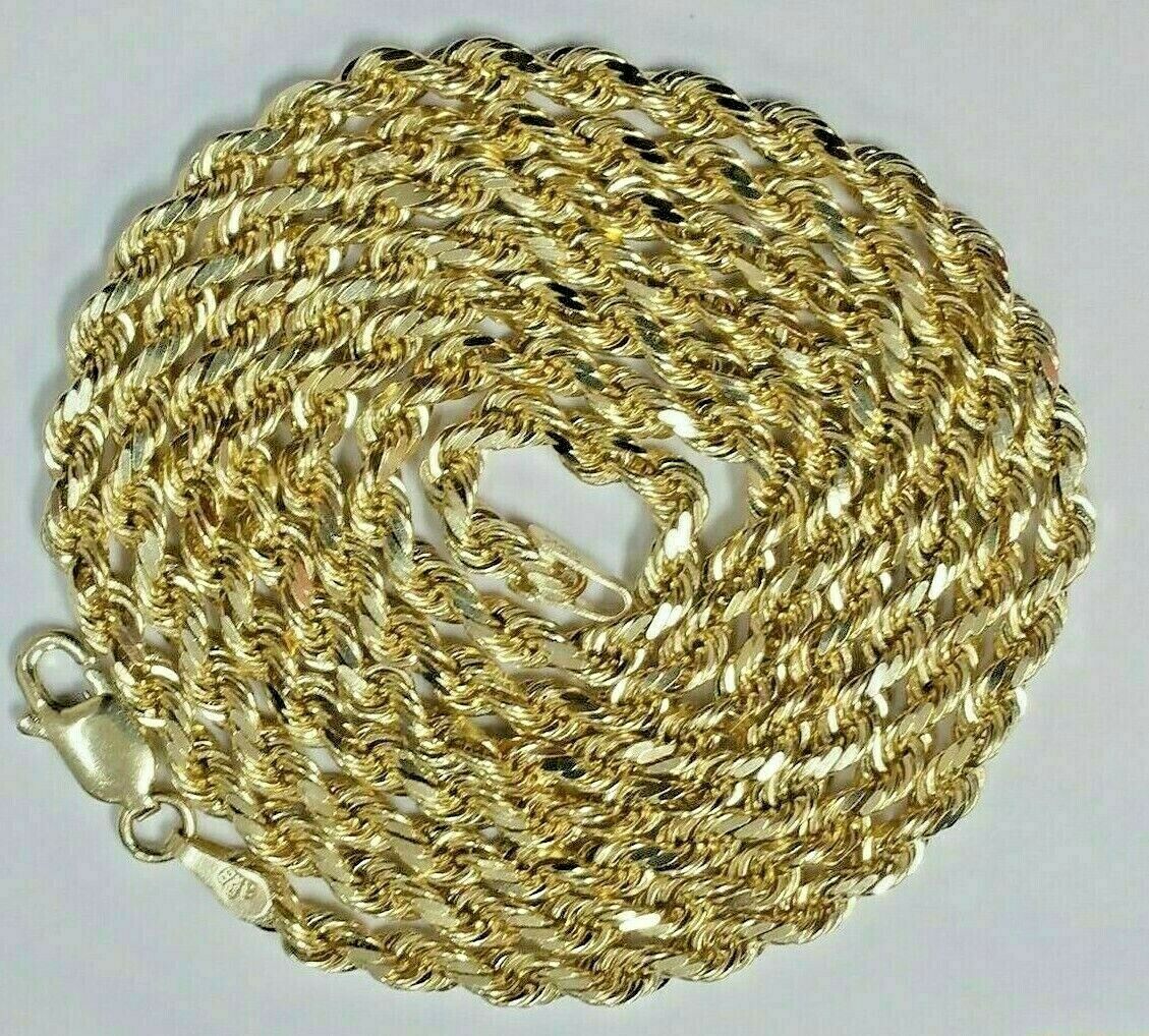 10k Yellow Gold Rope Chain 2.5mm 16" - 26" Diamond Cut Necklace REAL GOLD Bracelet - GoldenlinQ