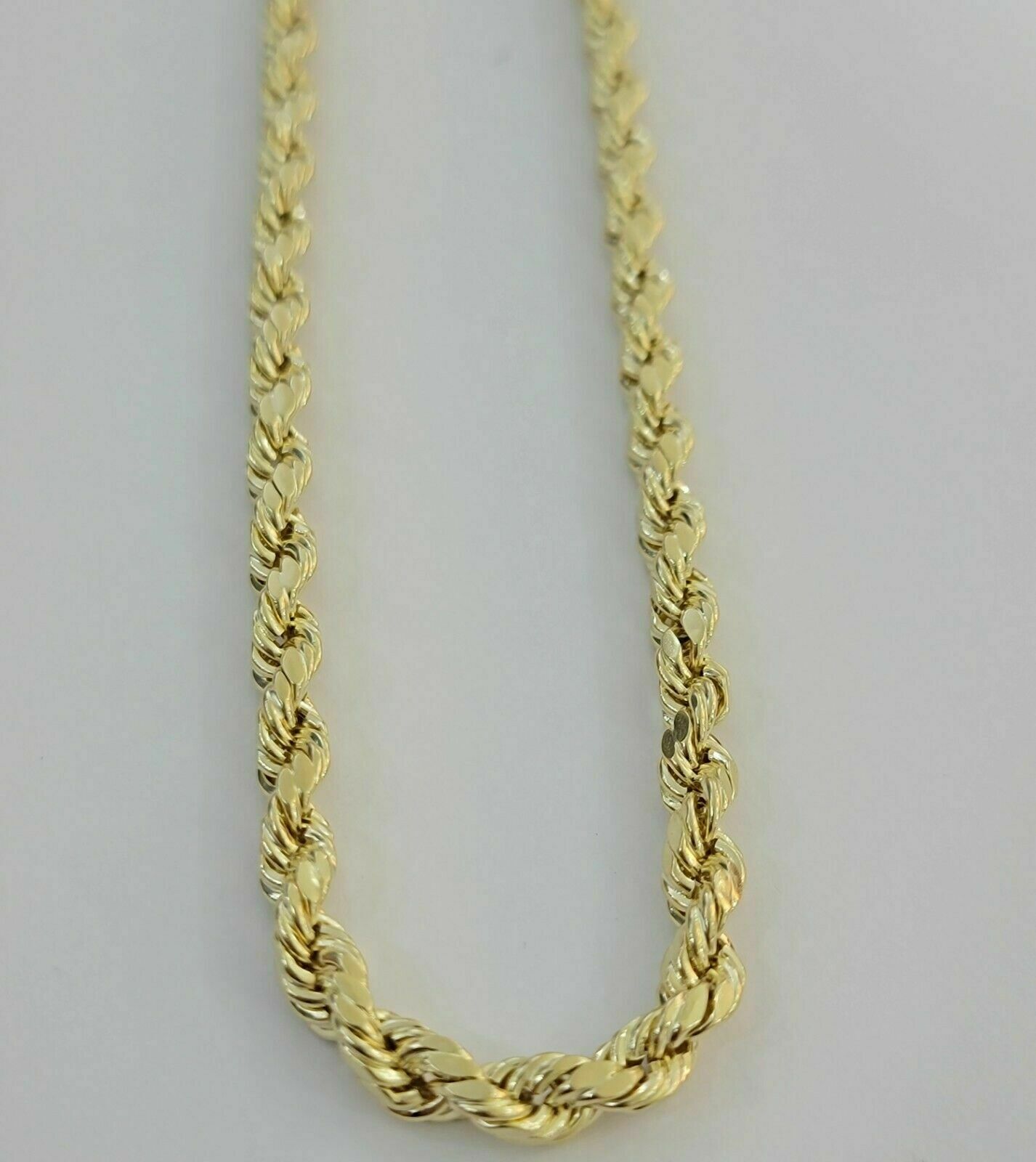 10k Yellow Gold Rope Chain Necklace 18" - 30" Men Women Inch 4mm - 10mm REAL 10 KT - GoldenlinQ