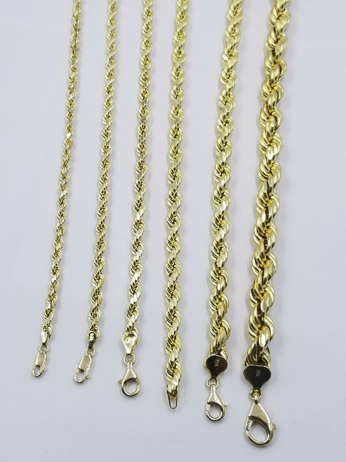 10k Yellow Gold Rope Chain Necklace Men Women 18" - 30 Inch 2 3mm 4mm 5mm 6mm REAL - GoldenlinQ