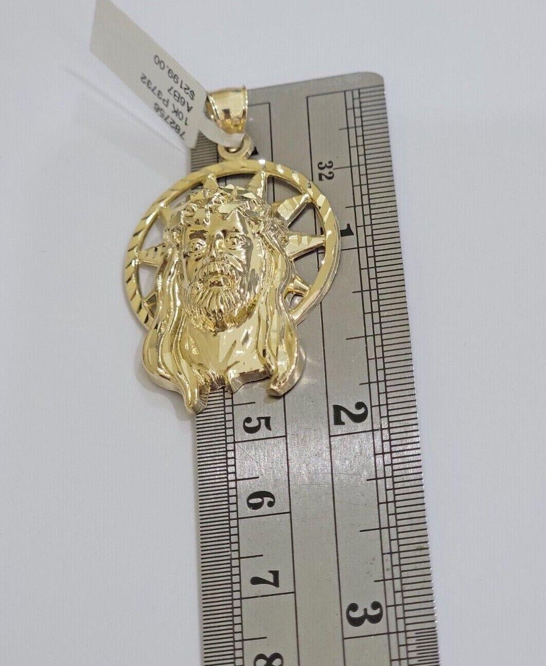 10kt Gold Miami Cuban Chain Jesus Head Charm Pendant Set 18 - 28 Inch 5mm Necklace - GoldenlinQ