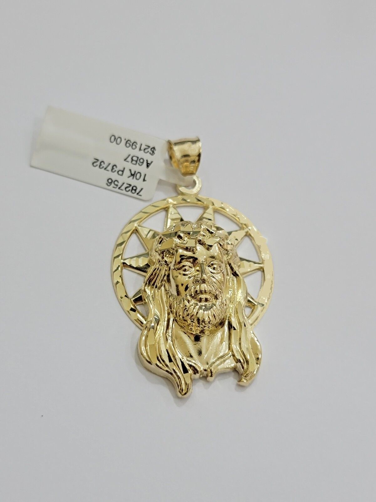 10kt Gold Miami Cuban Chain Jesus Head Charm Pendant Set 18 - 28 Inch 5mm Necklace - GoldenlinQ