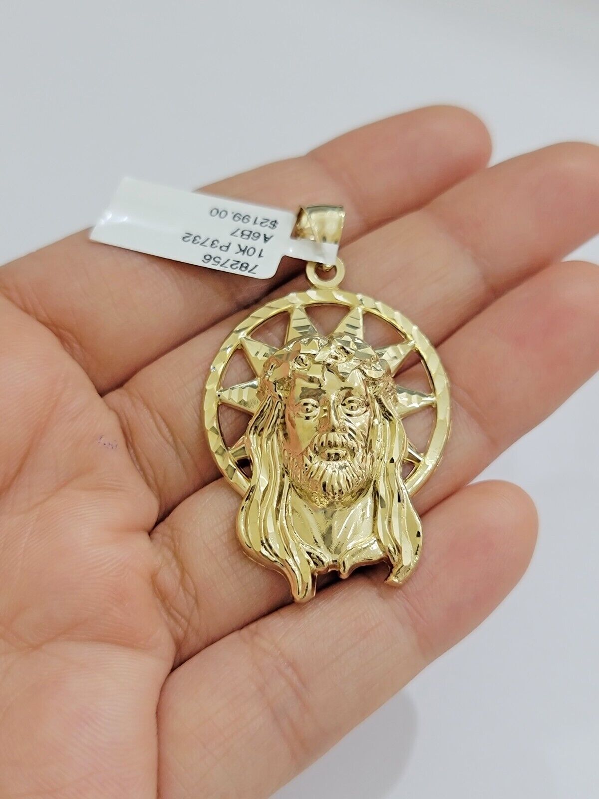 10kt Gold Rope Chain Jesus Head Charm Pendant Set 18 - 30'' Inch 5mm Necklace SALE - GoldenlinQ