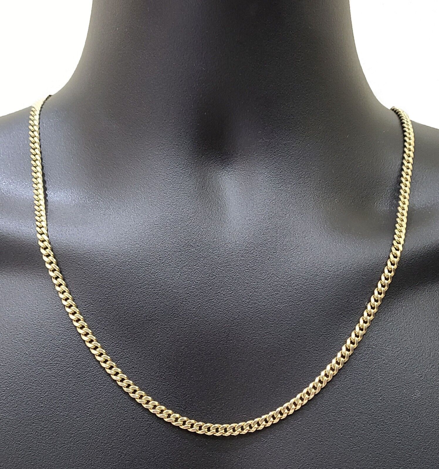 10kt Yellow Gold Miami Cuban Link Chain 10k Necklace 26 Inches 4mm Box Lock Real - GoldenlinQ