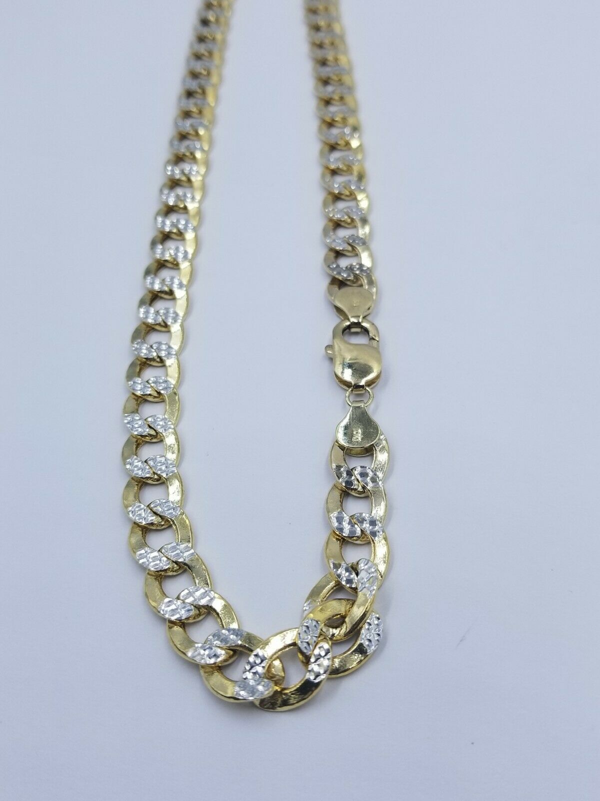 10MM Real Gold Men Necklace Cuban Link 20" - 28" Diamond Cut 10k Yellow Gold Chain - GoldenlinQ