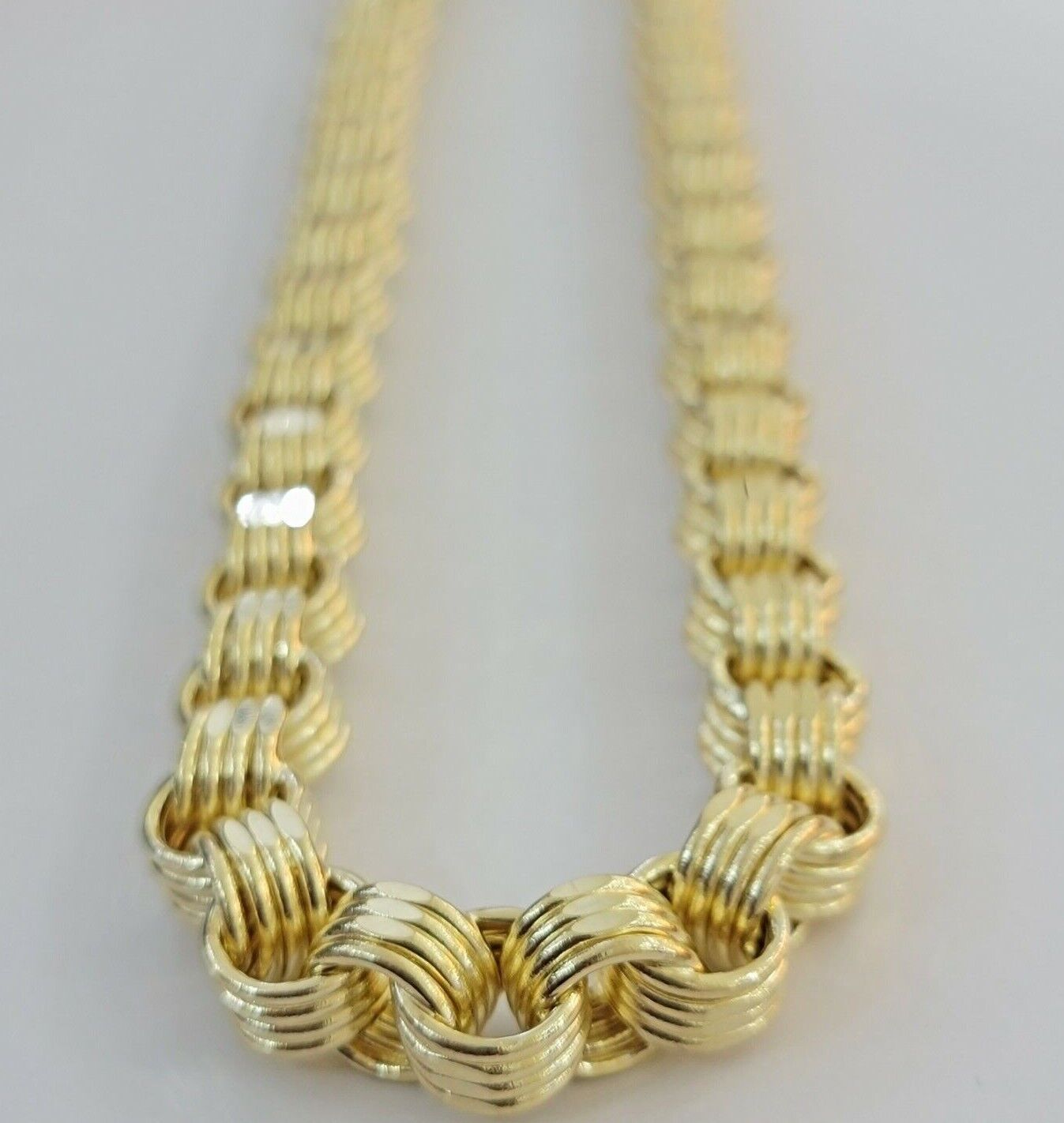 12.5mm Byzantine Box chain Necklace 26 Inch Real 10k Yellow Gold Men's , Thick - GoldenlinQ