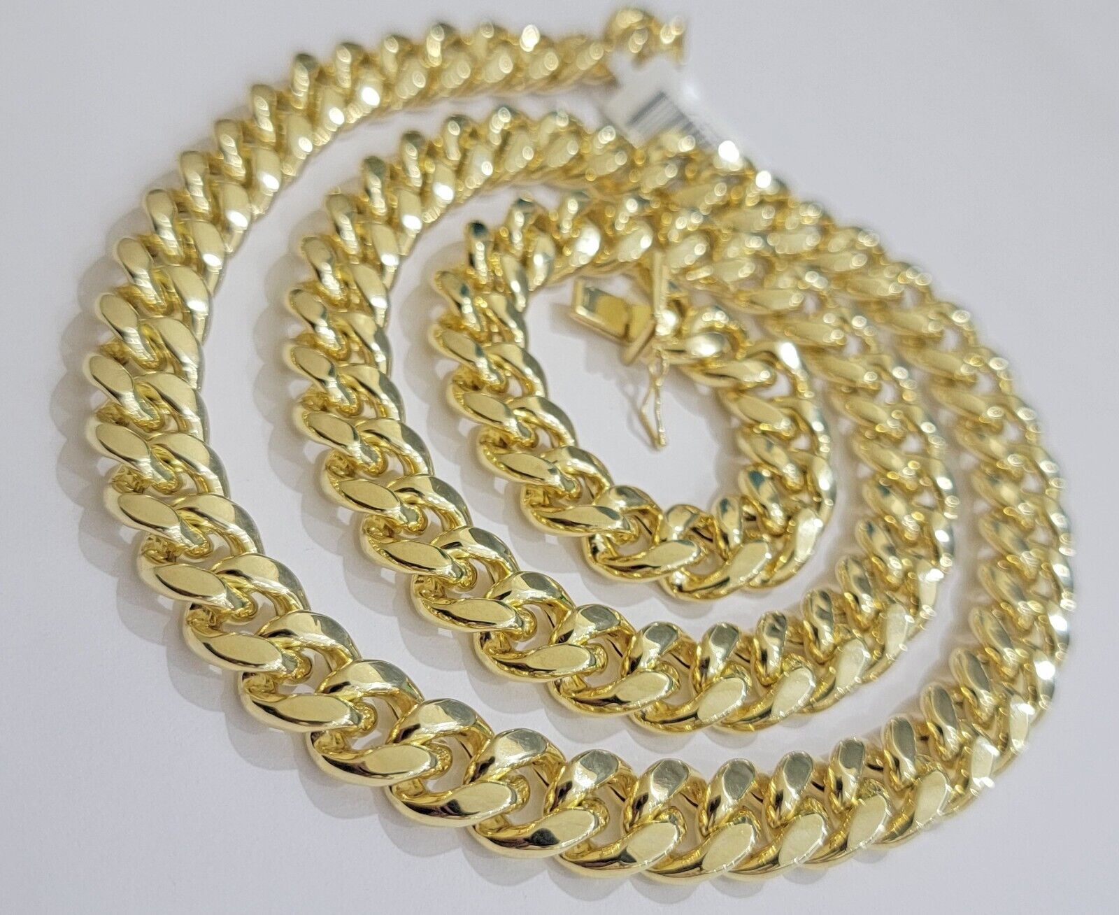 12mm Cuban Link Chain 10k Yellow Gold Mens Necklace 26" Box Clasp Real 10KT SALE - GoldenlinQ