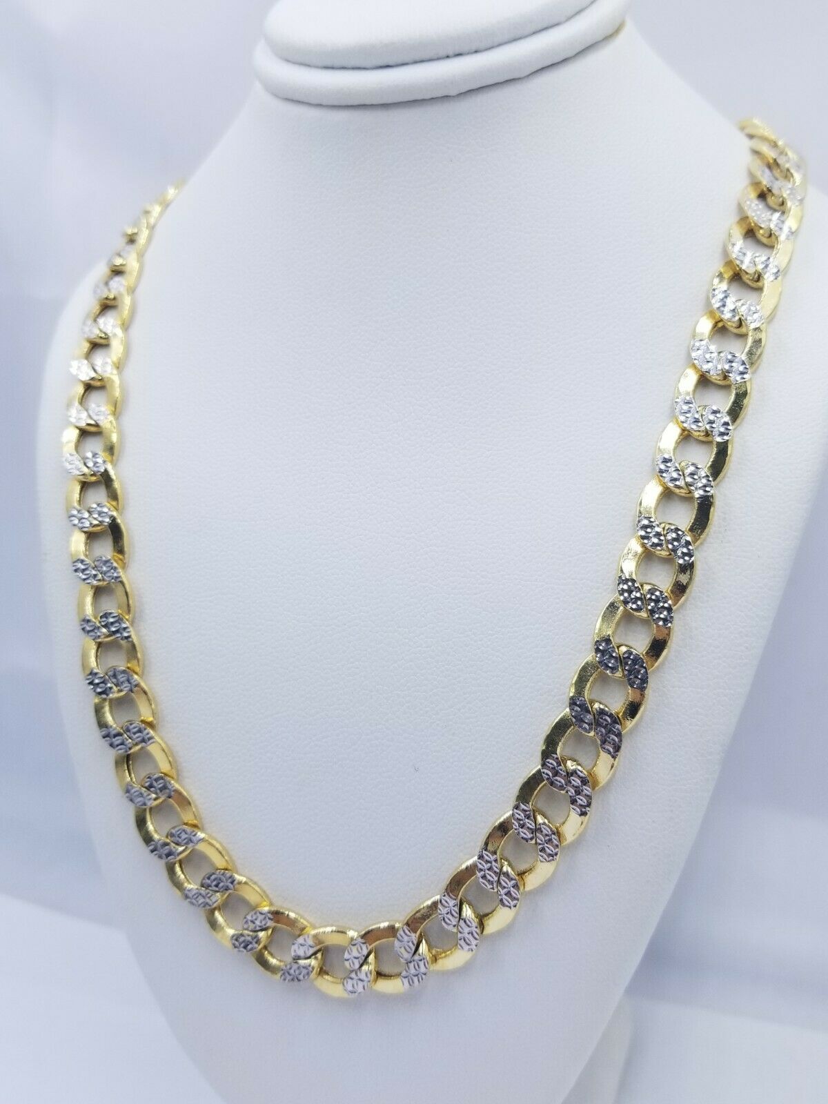 12MM Real Gold Mens Necklace Cuban Link 26" Diamond Cut 10k Yellow Gold Chain - GoldenlinQ