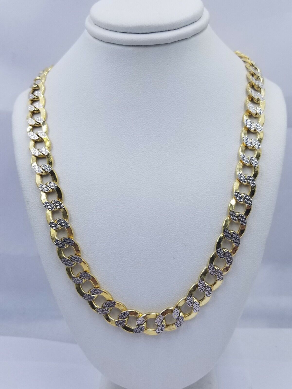 12MM Real Gold Mens Necklace Cuban Link 30" Diamond Cut 10k Yellow Gold Chain - GoldenlinQ