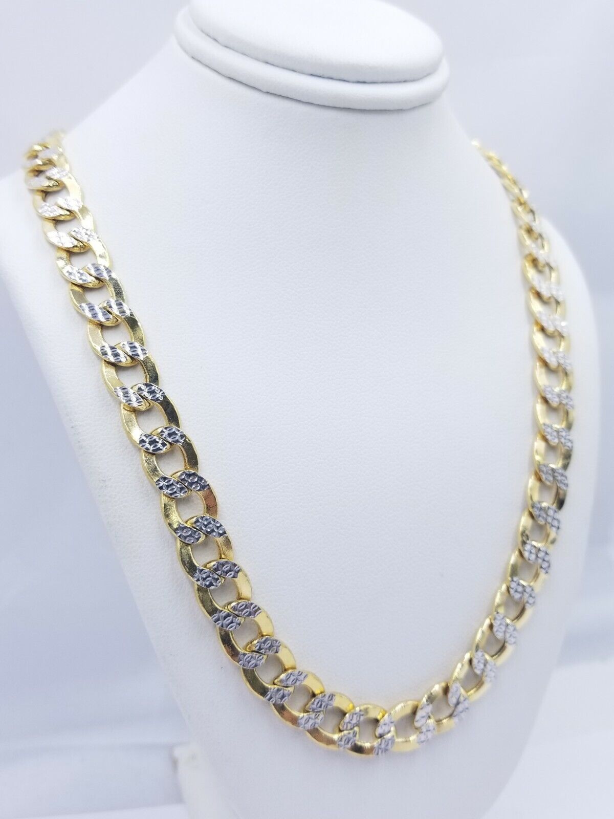 12MM Real Gold Mens Necklace Cuban Link 30" Diamond Cut 10k Yellow Gold Chain - GoldenlinQ