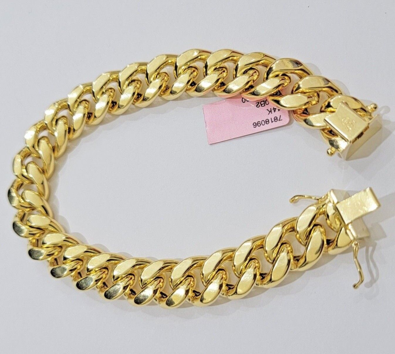 13mm 14k Gold Bracelet Miami Cuban Link 7.5" - 10 Inch Mens Real 14kt Yellow Gold - GoldenlinQ