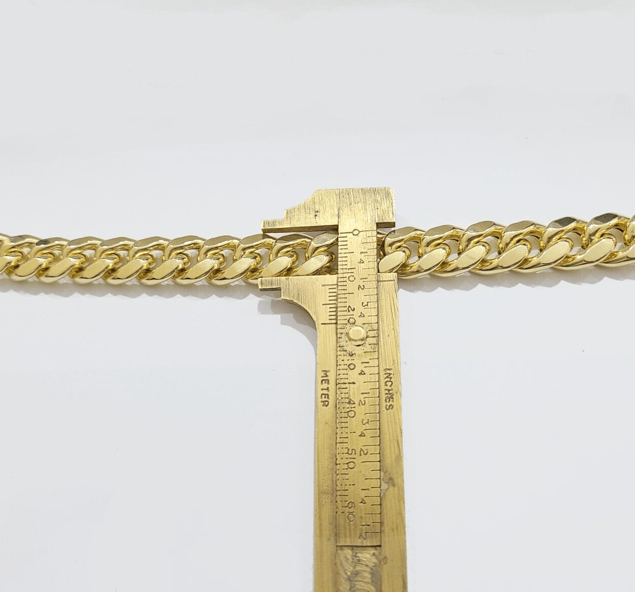 13mm 14k Yellow Gold Bracelet 8 Inch Miami Cuban Link Box Clasp Men's REAL 14kt - GoldenlinQ