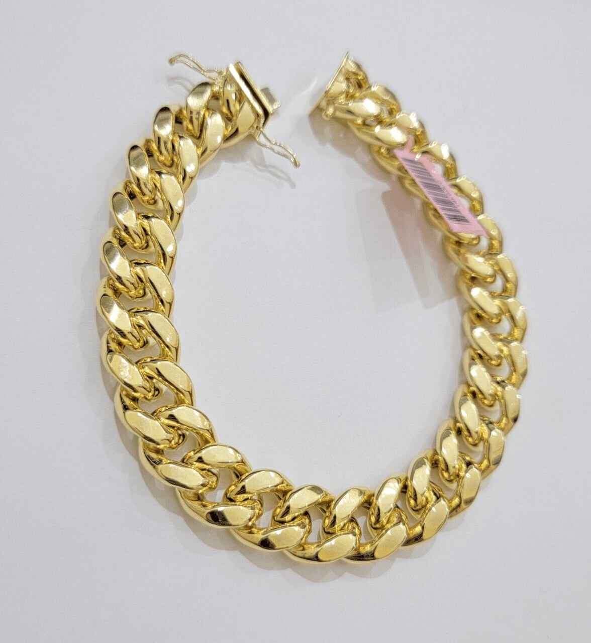 13mm 14k Yellow Gold Bracelet Miami Cuban Link 7 Inch Small Wrist Mens REAL 14kt - GoldenlinQ