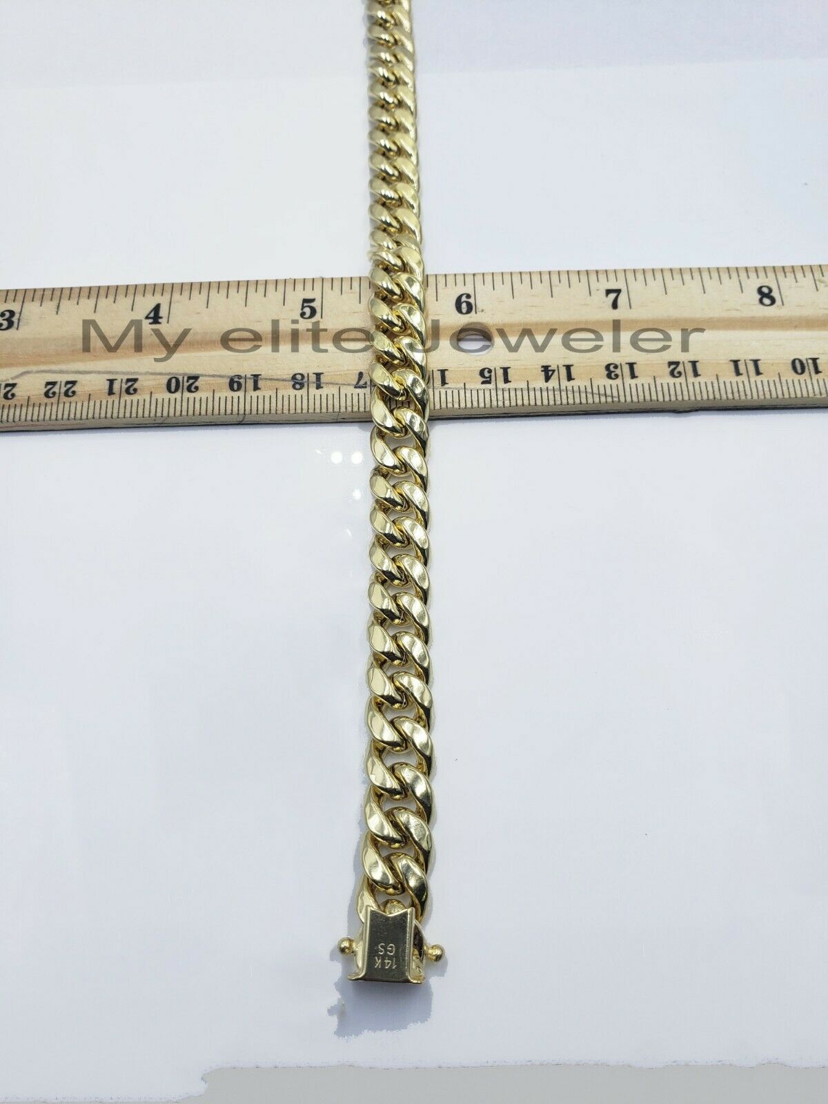 14k 10mm Mens Chain Miami Cuban Link Necklace 22" REAL 14KT Yellow Gold Box lock - GoldenlinQ