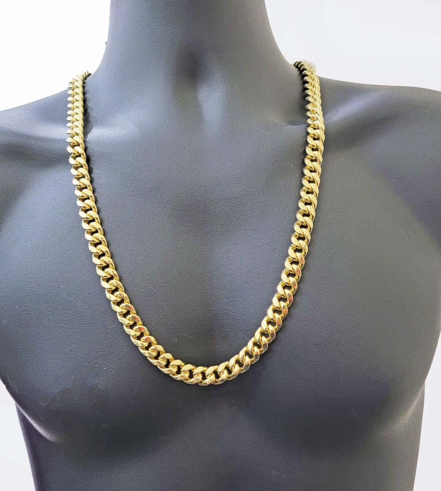14k 11mm Mens Necklace Chain Miami Cuban Link 24" Inch REAL 14KT Real Gold Sale - GoldenlinQ