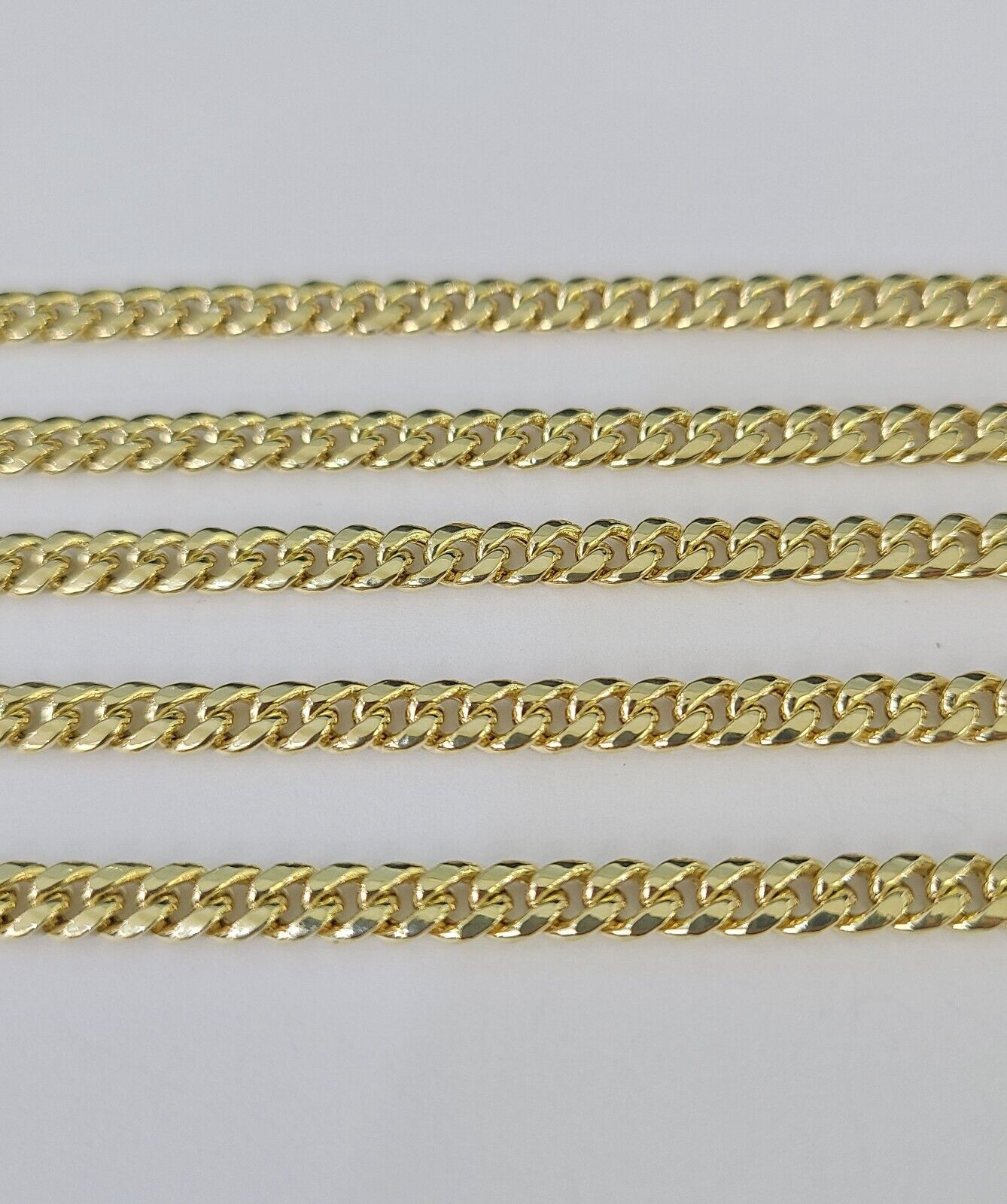 14k 5mm Miami Cuban Link Chain Yellow Gold Necklace 20"-30" Inches Real