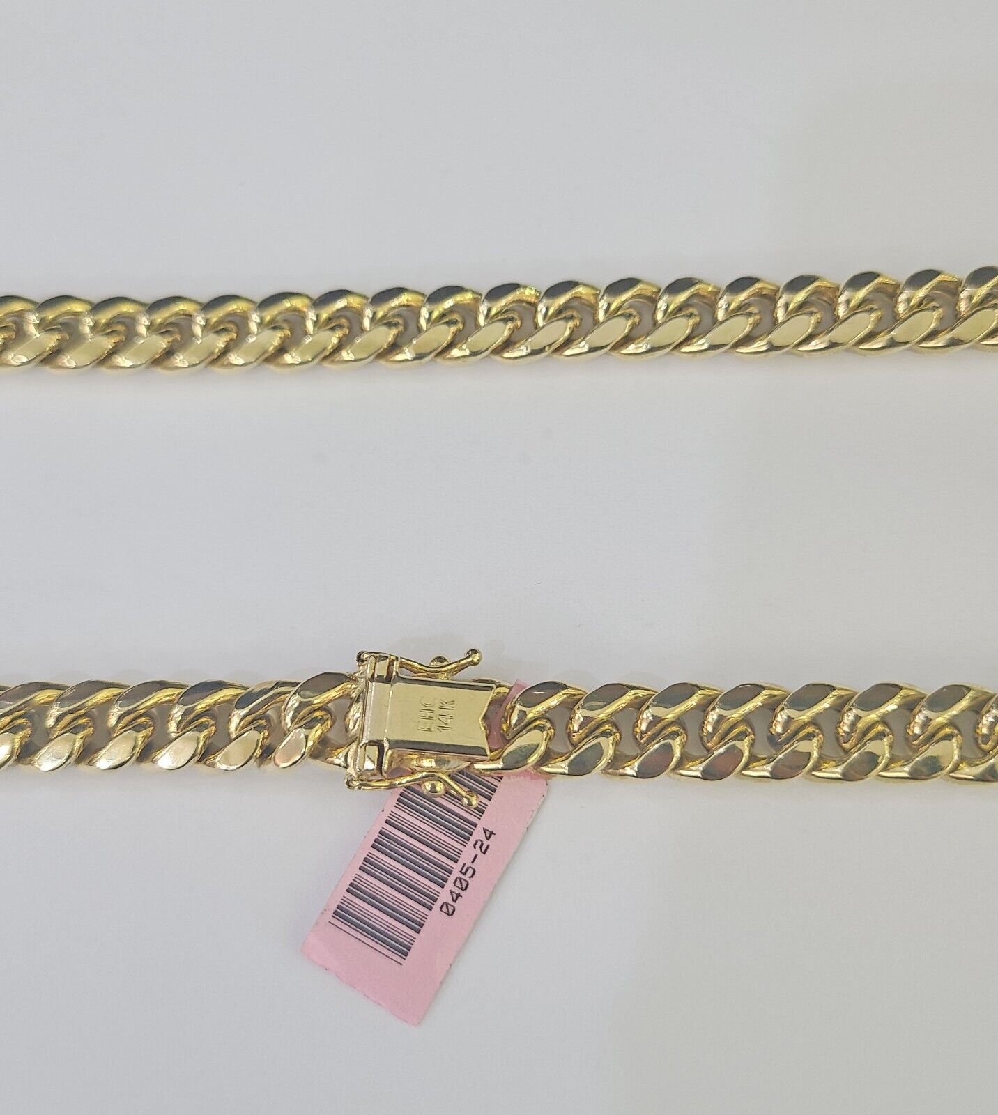 14k 8mm Miami Cuban Link Chain Yellow Gold Necklace 20" - 30" Inches Real - GoldenlinQ