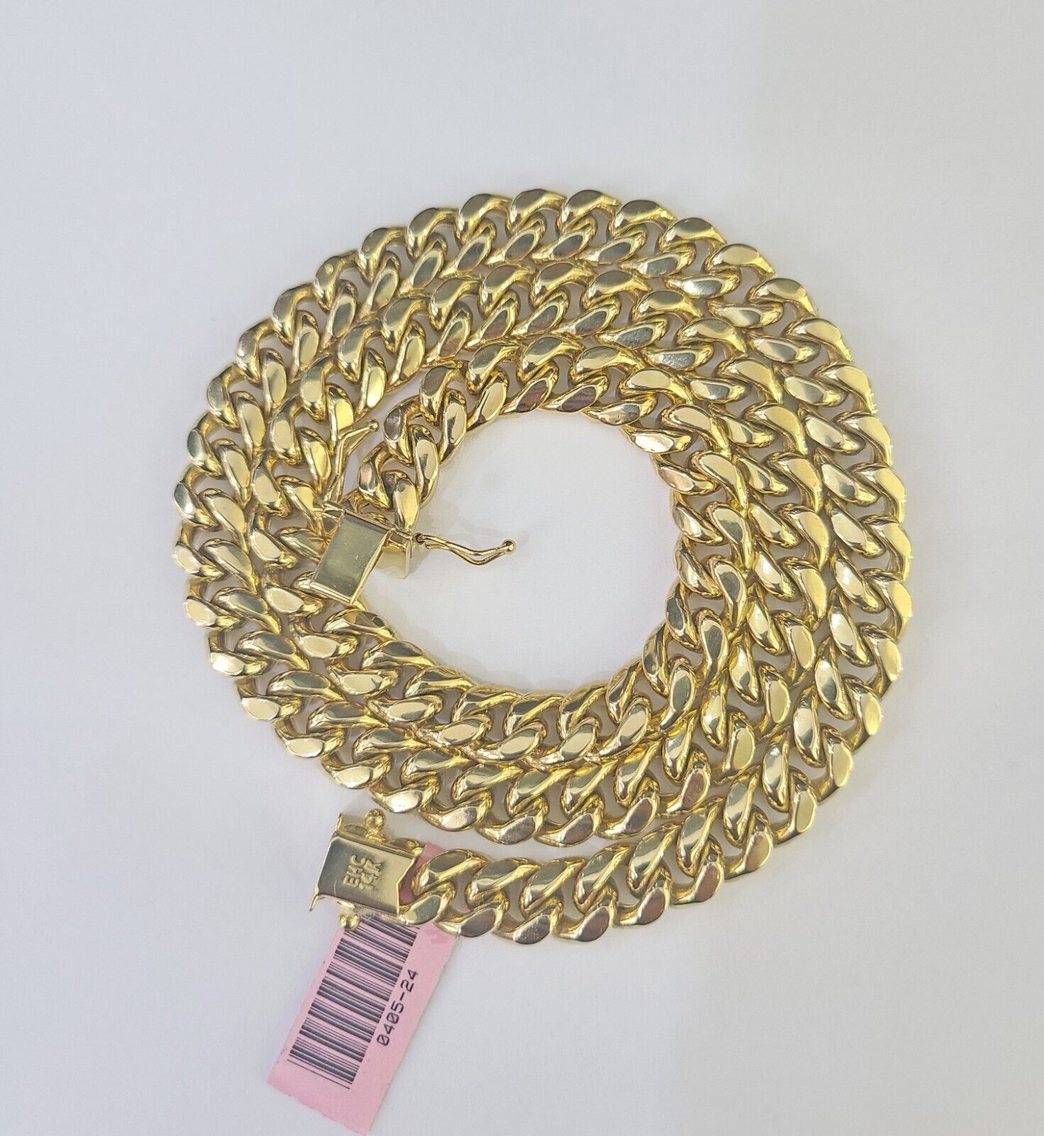 14k 8mm Miami Cuban Link Chain Yellow Gold Necklace 20" - 30" Inches Real - GoldenlinQ