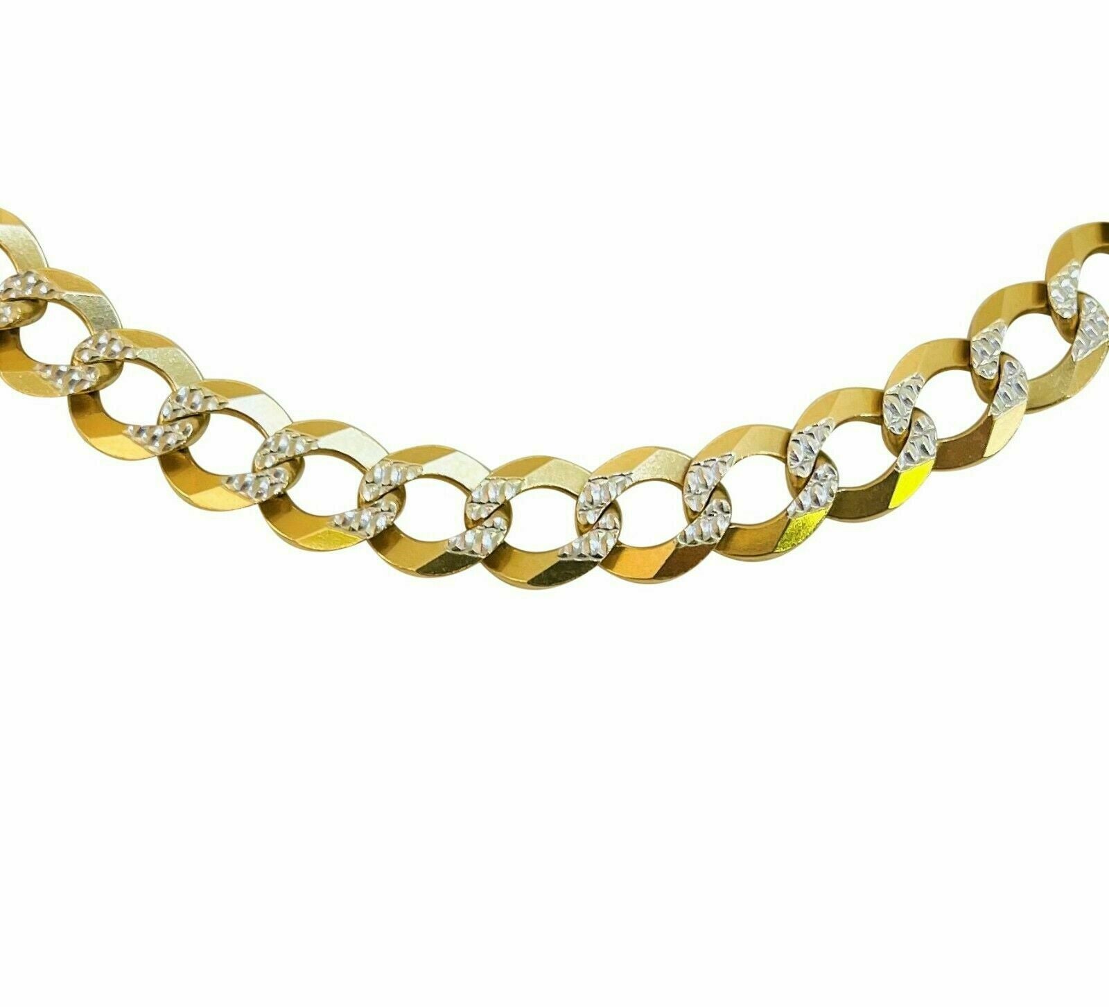 14K Diamond Cut Cuban Curb Link Necklace Chain 8mm 20" - 30" REAL 14K SOLID GOLD - GoldenlinQ