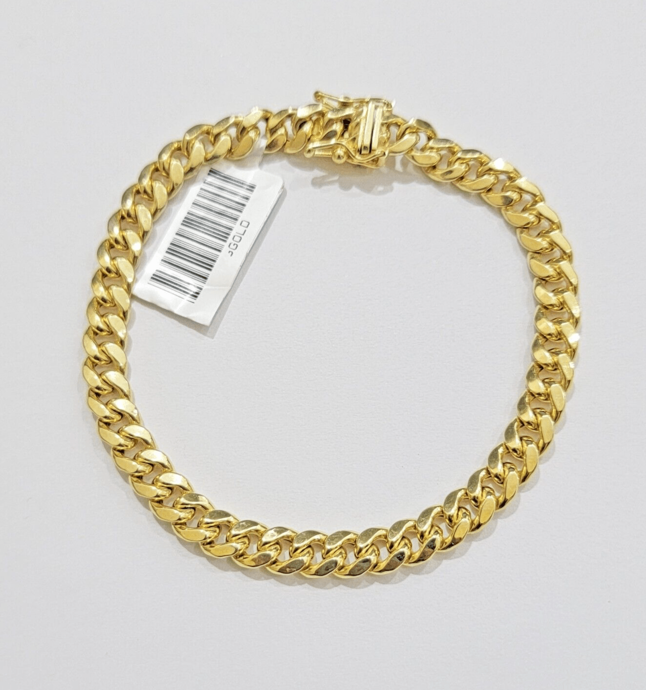 14k Gold Bracelet Miami Cuban Link 7mm 9" Inch Real 14 KT Yellow Gold Men Women - GoldenlinQ