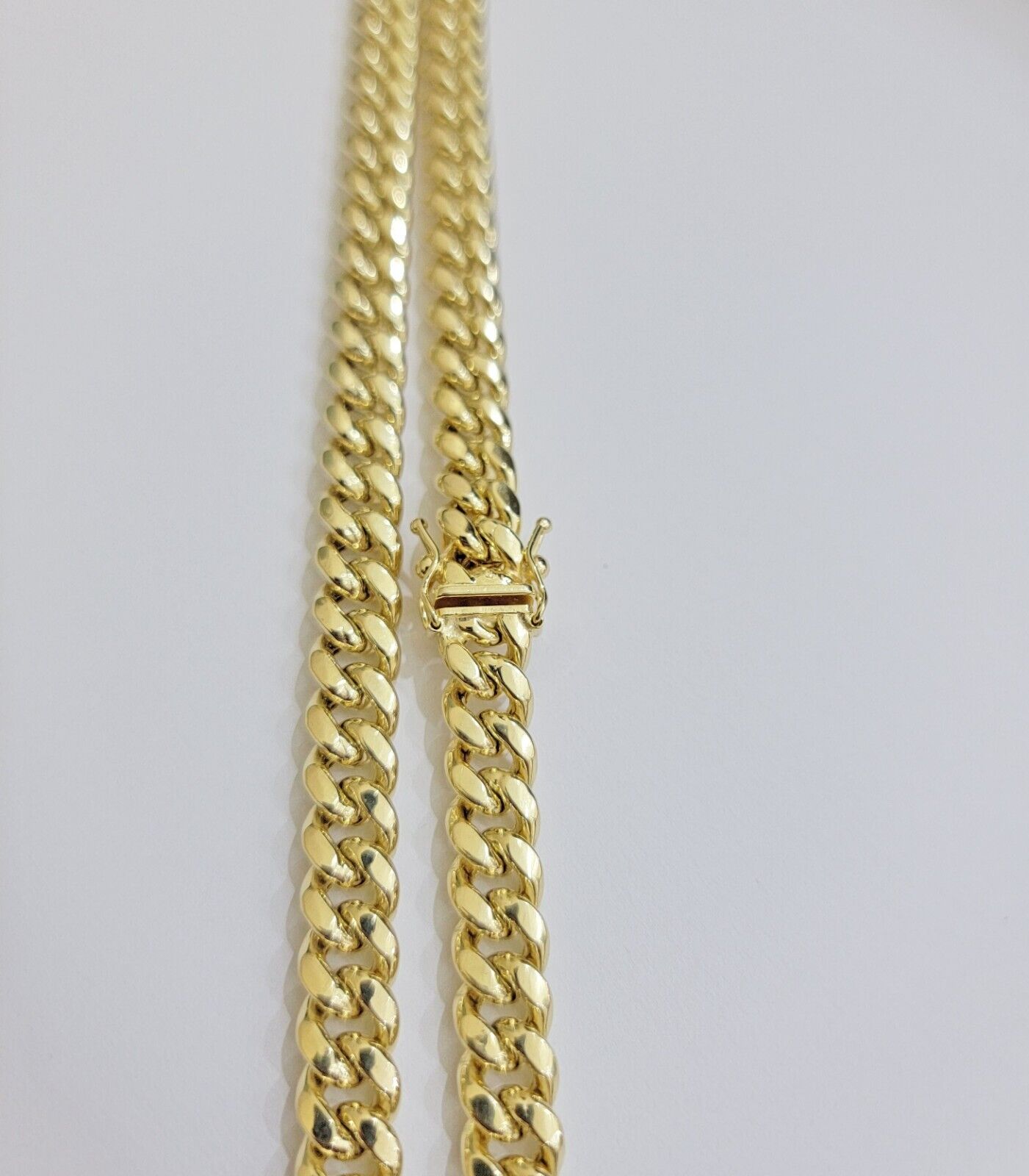 14k Gold Chain Necklace 22 Inch Miami Cuban Link 8mm Box Lock Real 14KT For Mens - GoldenlinQ
