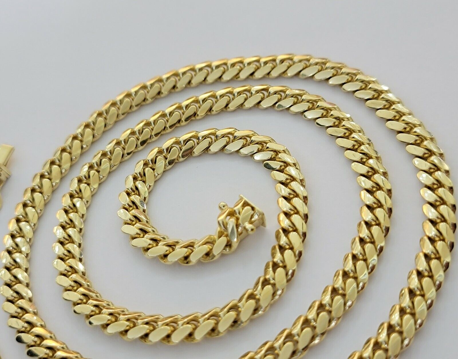 14k Gold Chain Solid Miami Cuban Link Necklace 28" 6mm REAL 14KT Yellow Gold Men - GoldenlinQ