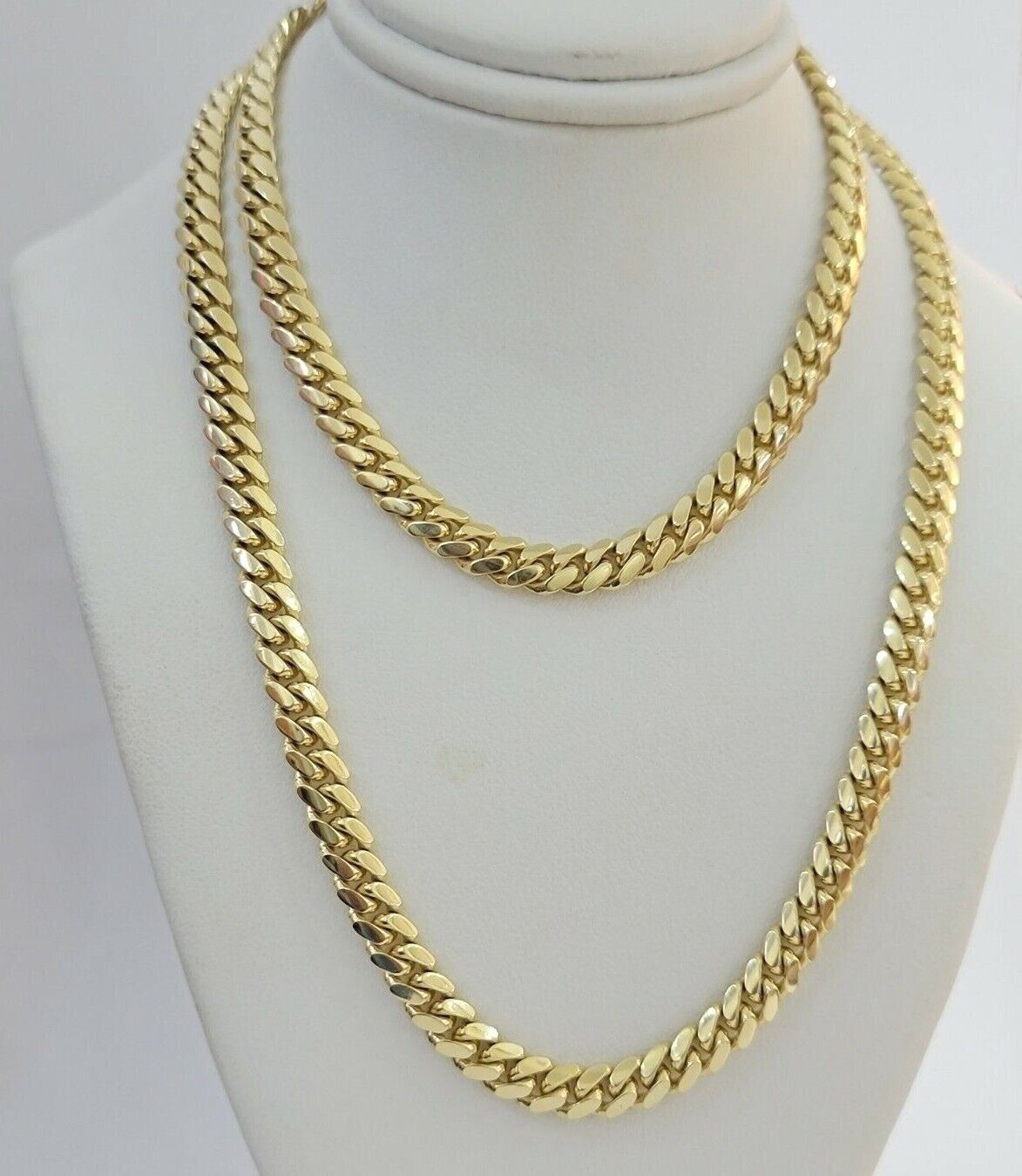14k Gold Chain Solid Miami Cuban Link Necklace 28" 6mm REAL 14KT Yellow Gold Men - GoldenlinQ
