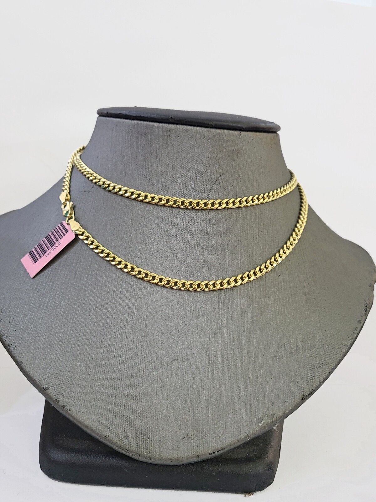 14k Gold Miami Cuban Link Chain Necklace 4mm 18" box Lock REAL 14kt Yellow Gold - GoldenlinQ