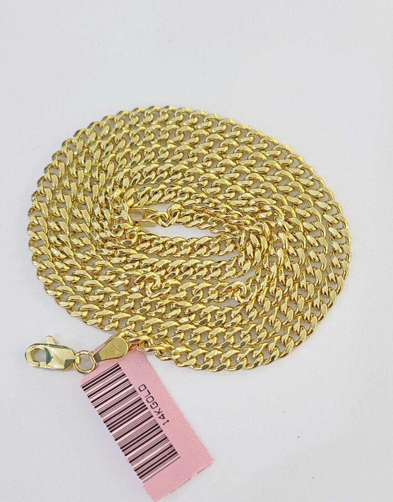 14k Gold Miami Cuban Link Chain Necklace 4mm 22" box Lock REAL 14kt Yellow Gold - GoldenlinQ