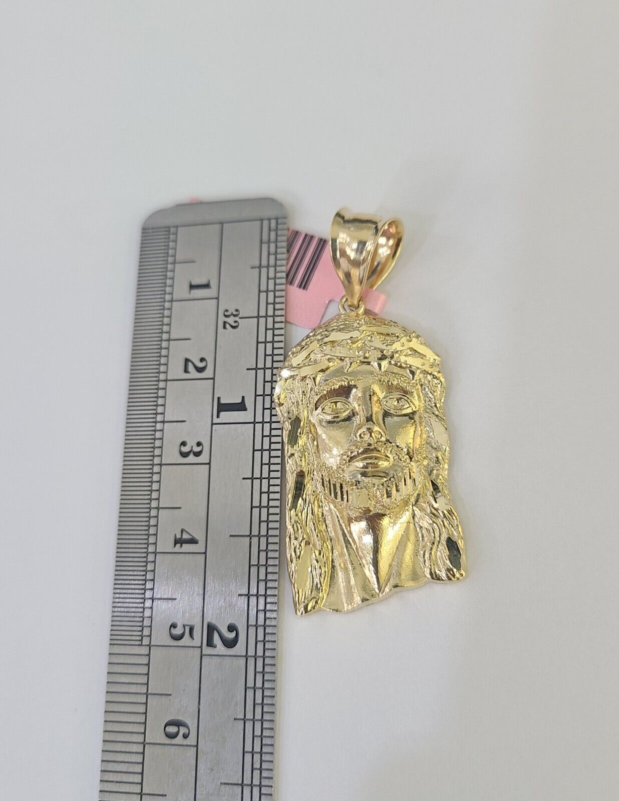 14k Jesus Head Pendant Charm Yellow Gold Men Women 1.75" 1.5" 1.25" 1" Real - GoldenlinQ