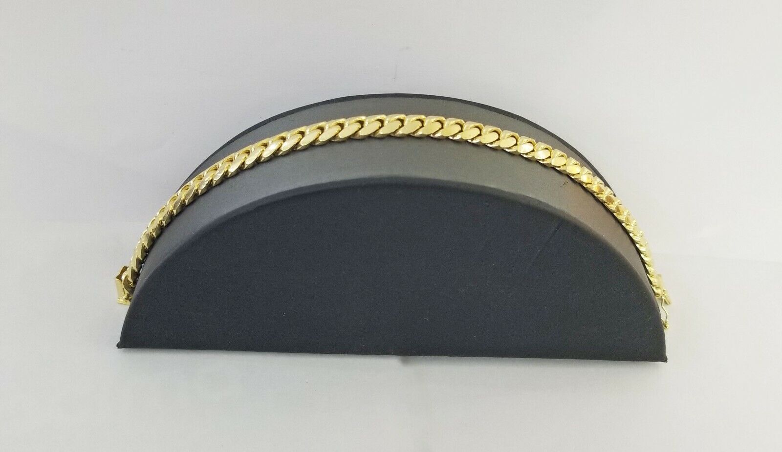 14K Real Gold Bracelet Miami Cuban Link Box Lock 8inch 10kt yellow gold bracelet - GoldenlinQ