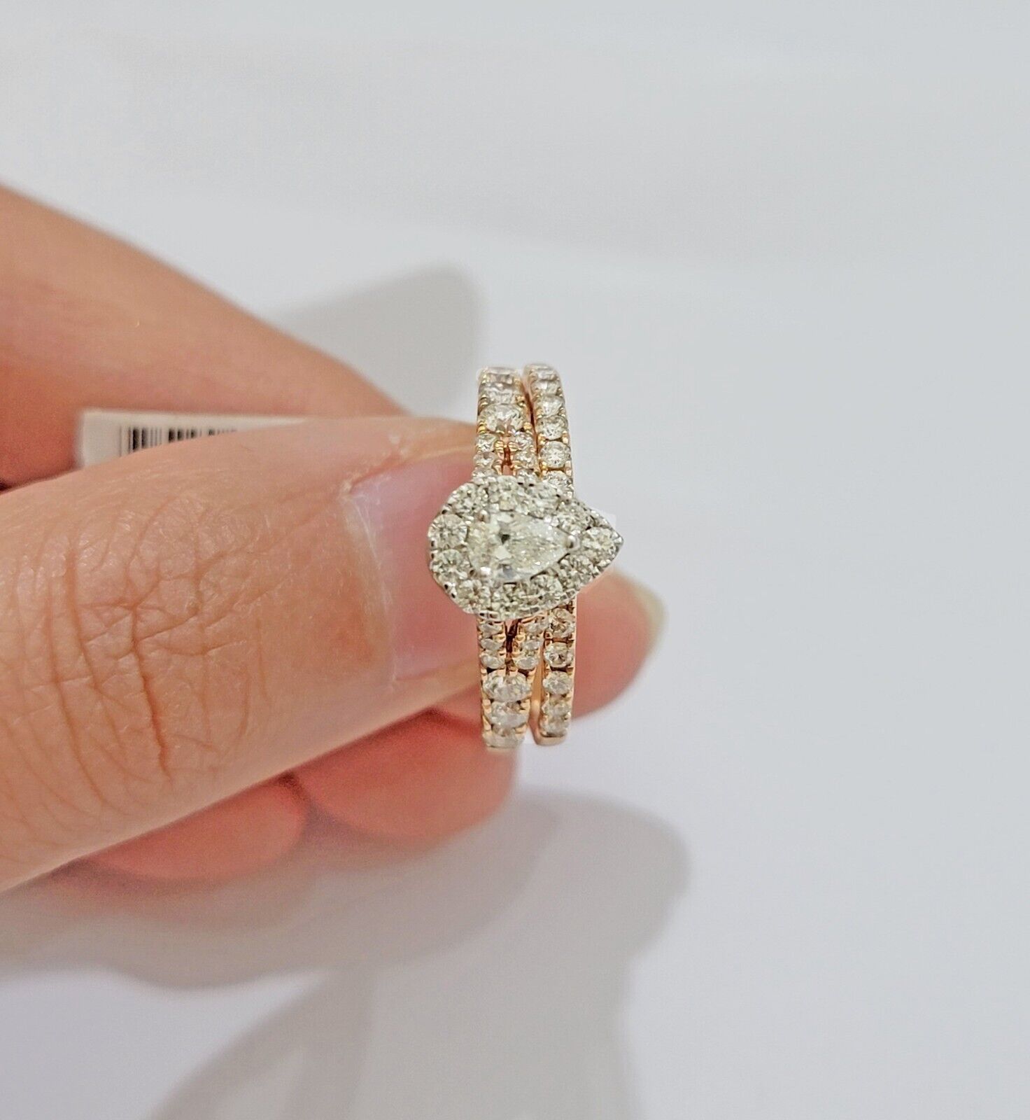 14k Rose Gold Diamond Ring & Band Set Ladies 1CT Wedding Engagement Solid REAL - GoldenlinQ