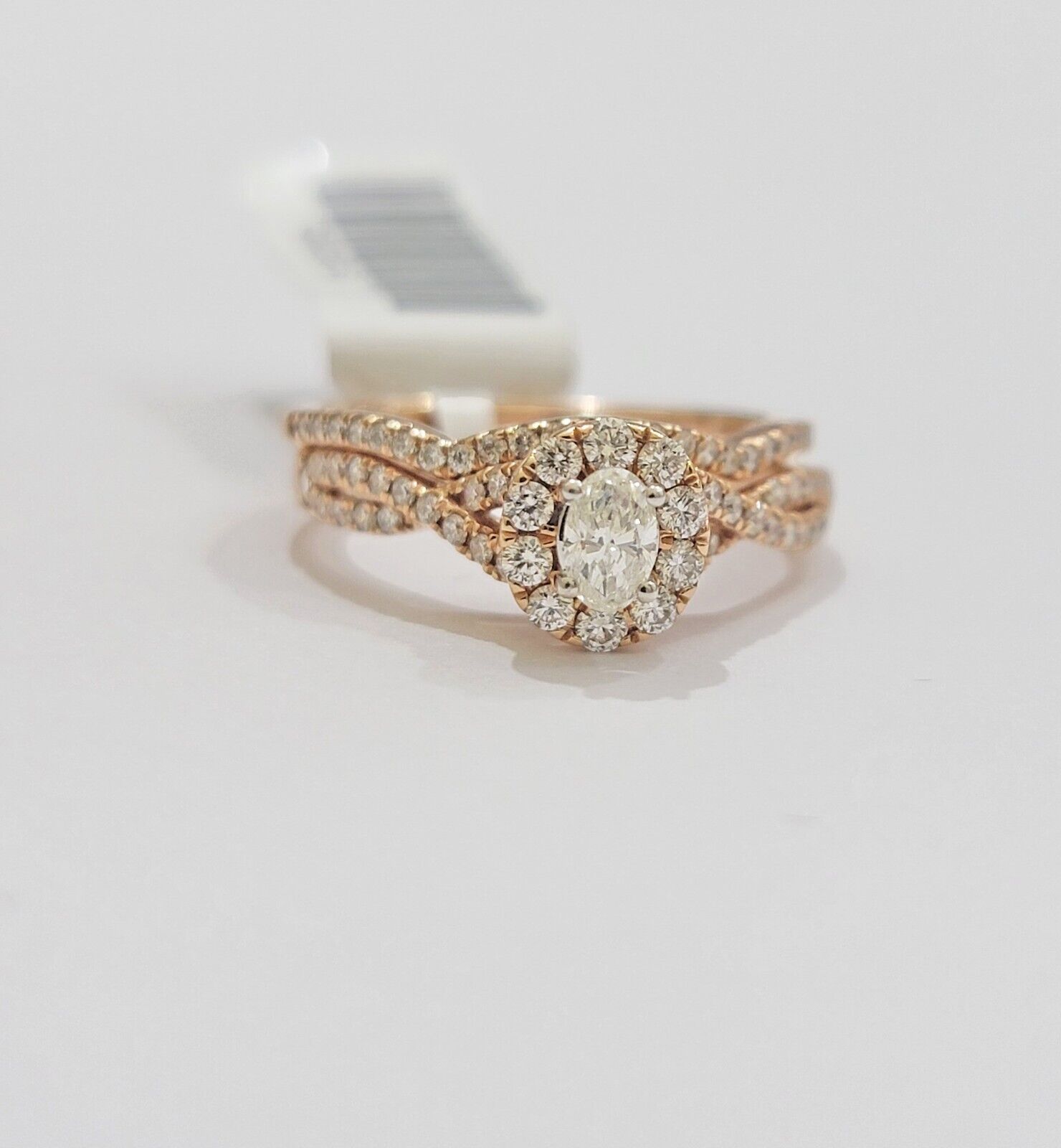 14k Rose Gold Diamond Ring Band Set Ladies Wedding Engagement Anniversary ,Solid - GoldenlinQ