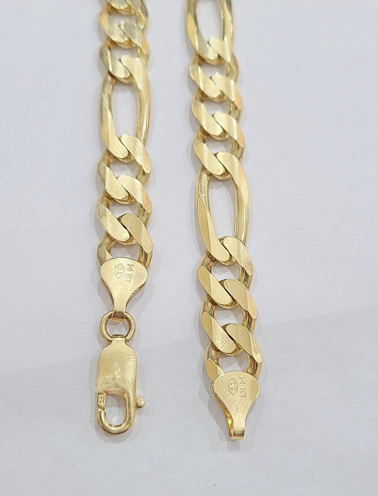 14k Solid Yellow Gold Figaro Chain 10mm 24'' inches Necklace Real 14kt - GoldenlinQ