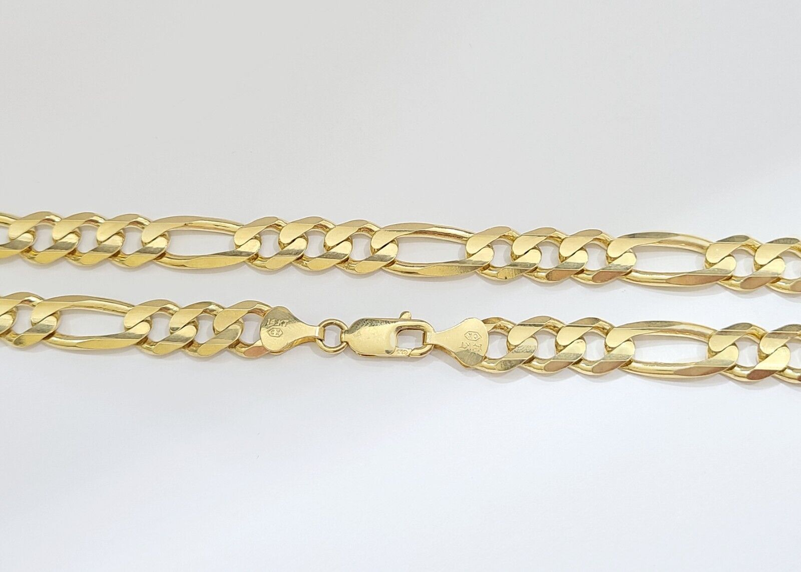 14k Solid Yellow Gold Figaro Chain 10mm 26'' inches Necklace Real 14kt - GoldenlinQ