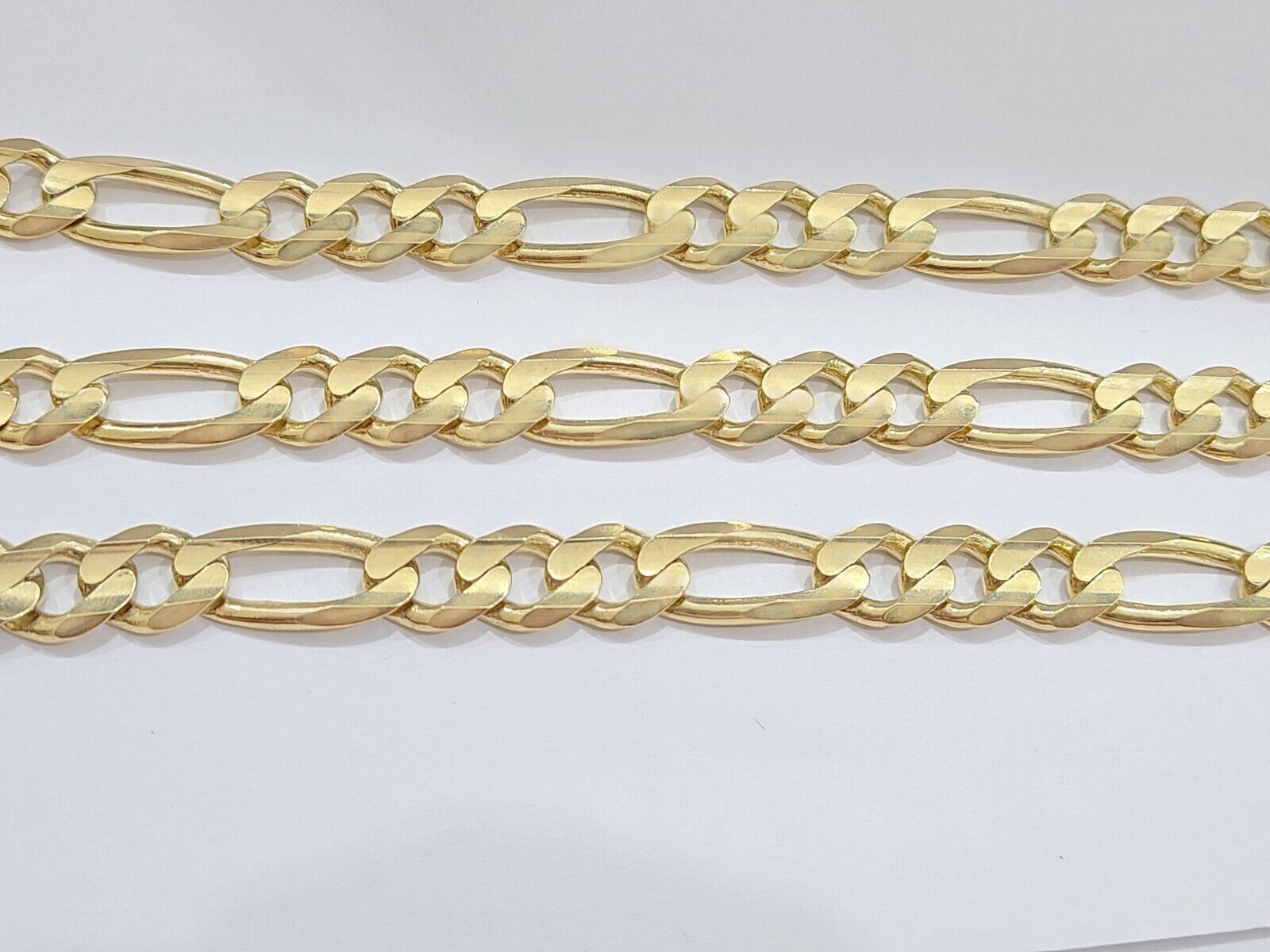 14k Solid Yellow Gold Figaro Chain 10mm 26'' inches Necklace Real 14kt - GoldenlinQ