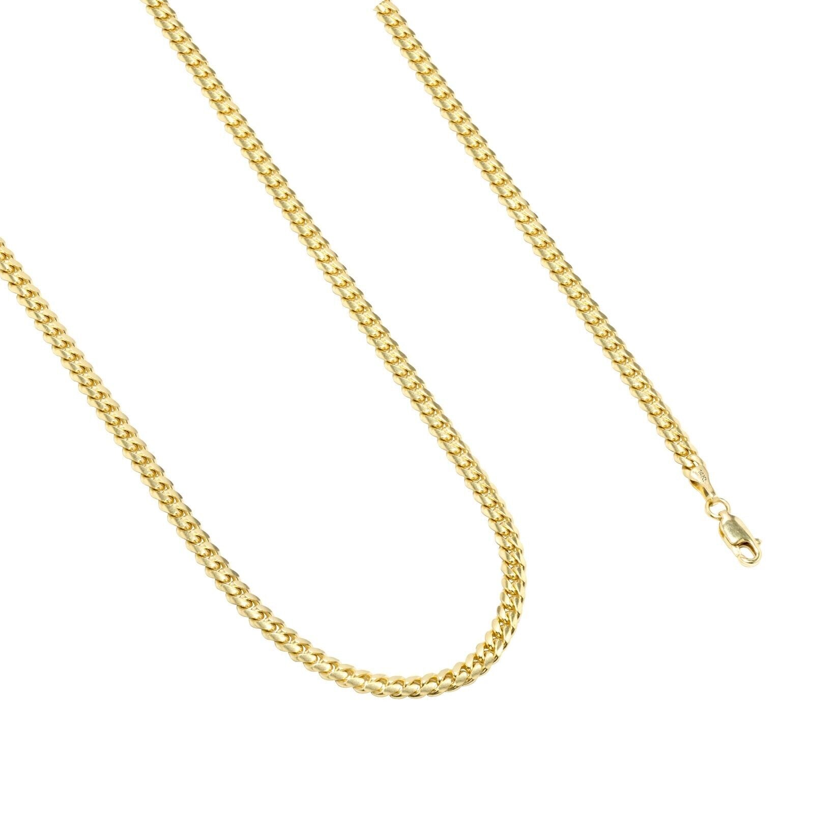 14k Solid Yellow Gold Miami Cuban Link Chain 5mm 20" Necklace 14kt Lobster Lock - GoldenlinQ
