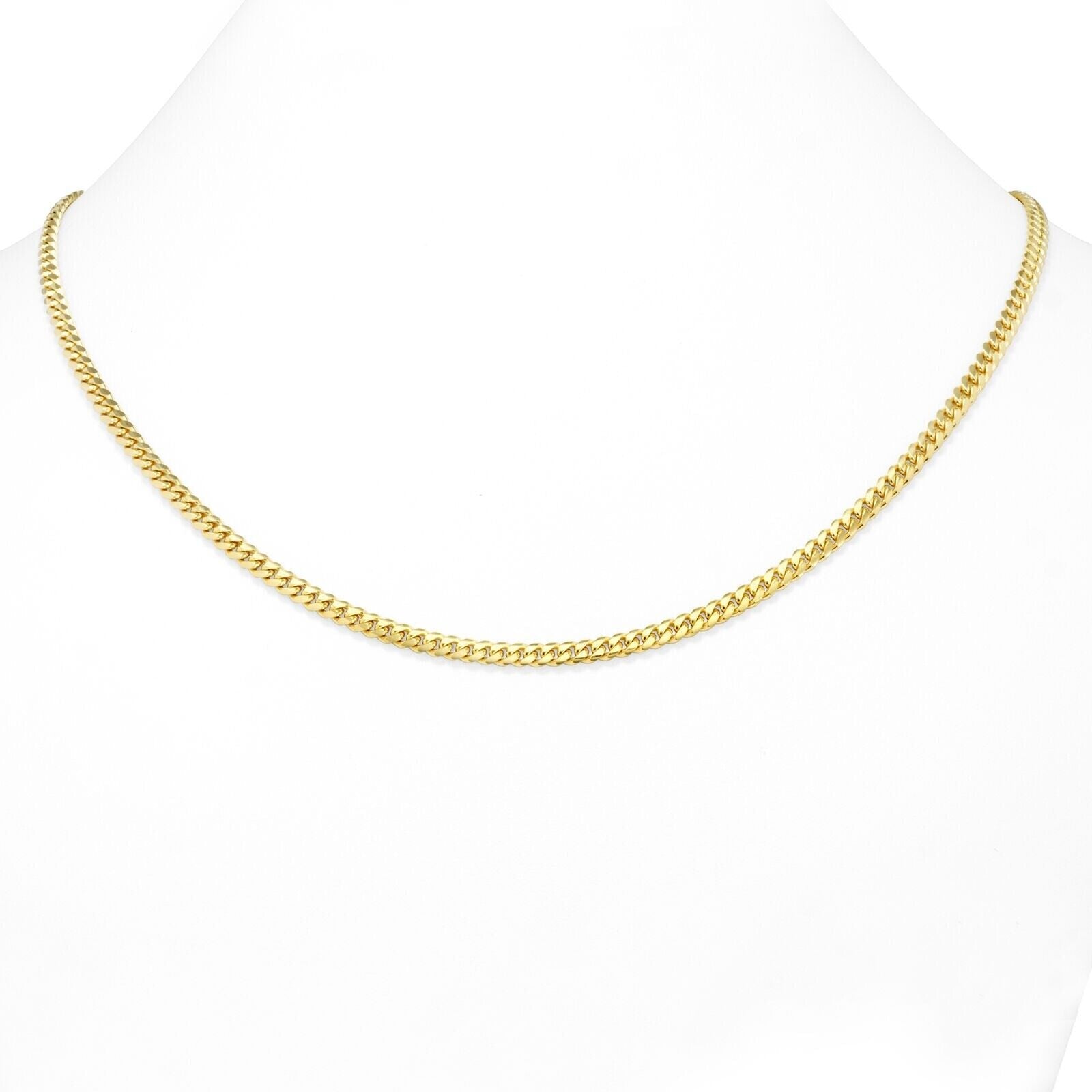 14k Solid Yellow Gold Miami Cuban Link Chain 5mm 30" Necklace 14kt Lobster Lock - GoldenlinQ