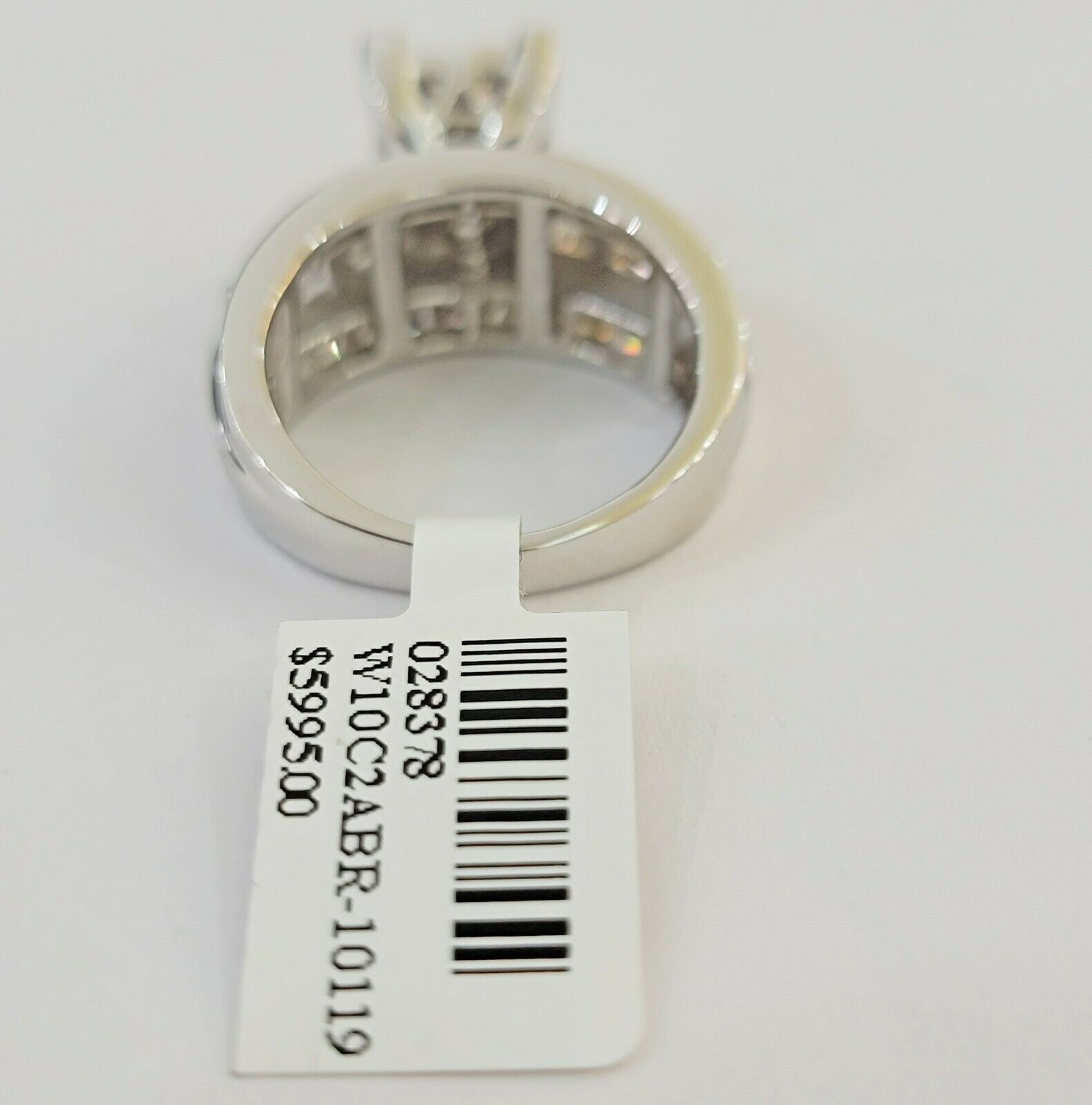 14k white Gold Ladies Ring 2 CT Diamond Princess Cut, Baguette, Round, REAL 14kt - GoldenlinQ