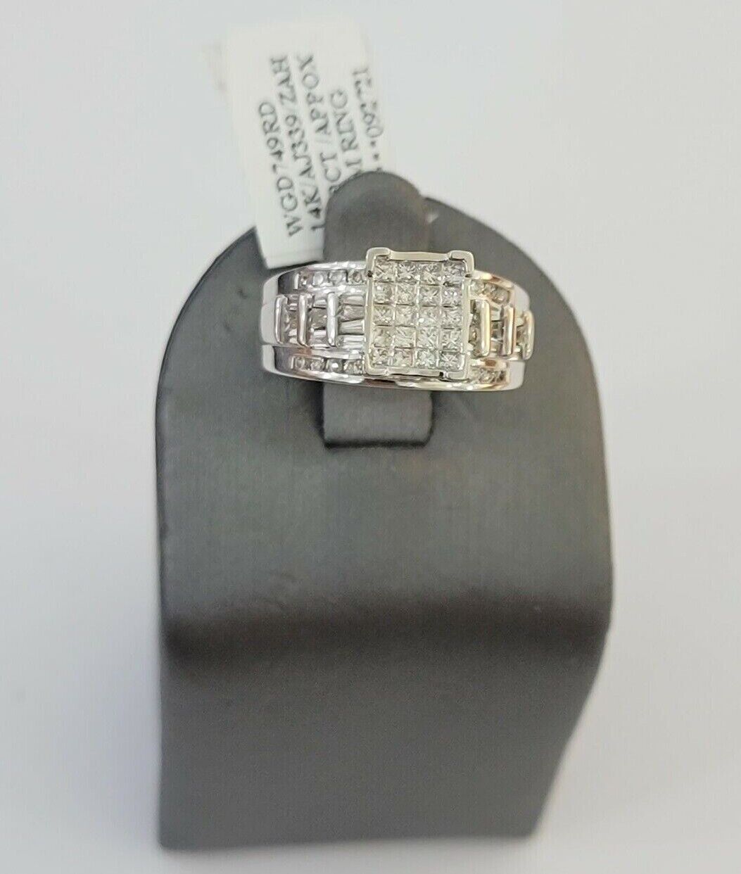 14k white Gold Natural Diamond Ladies Ring 1CT Diamond Real Women's Ring Band - GoldenlinQ