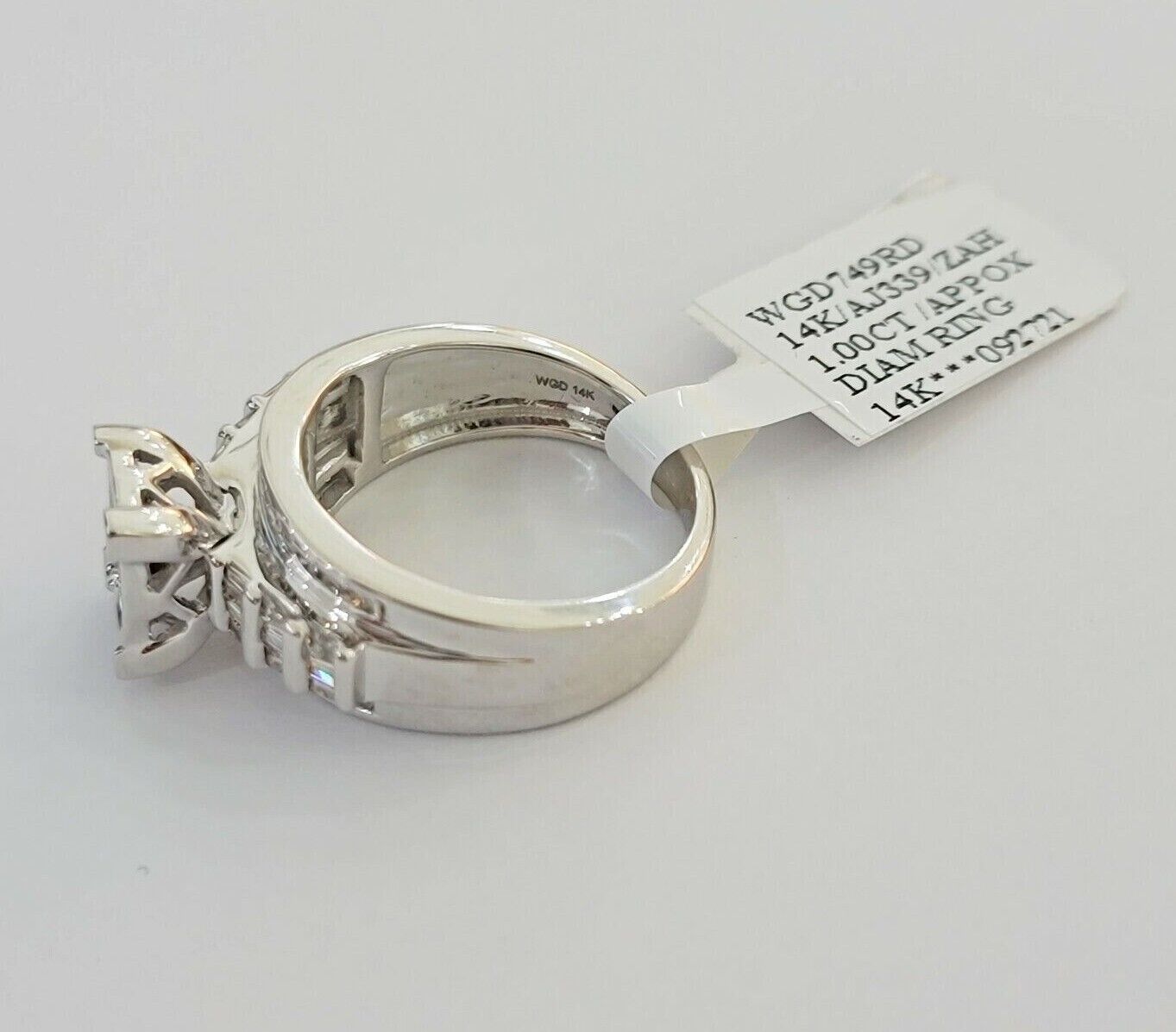 14k white Gold Natural Diamond Ladies Ring 1CT Diamond Real Women's Ring Band - GoldenlinQ